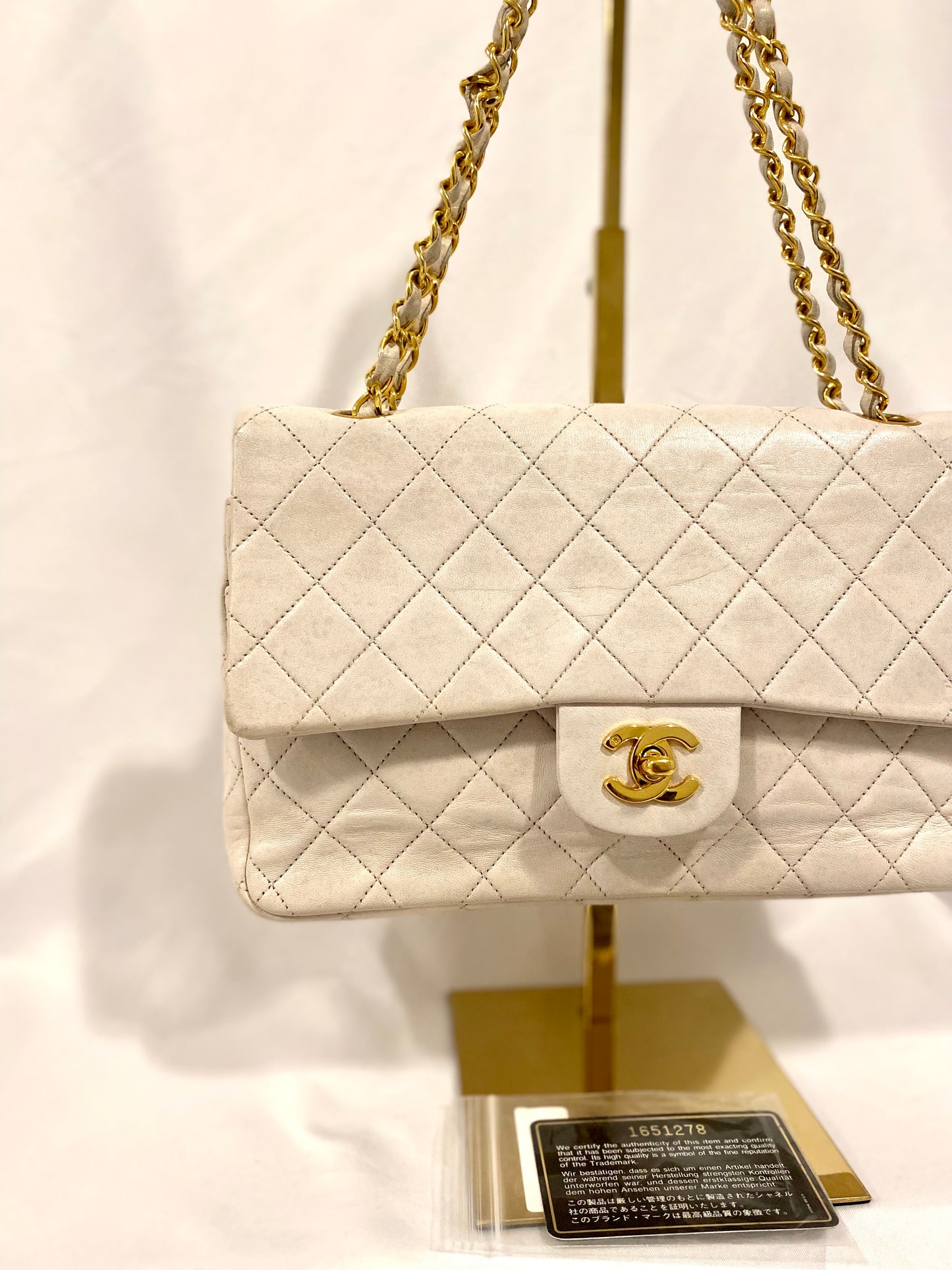 White Chanel Classic Flap Medium