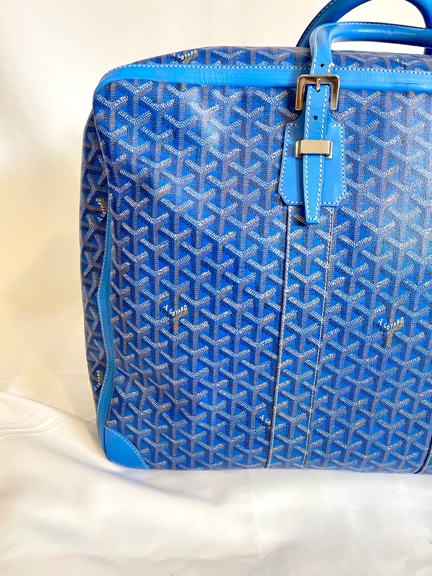 Goyard Blue Majordome Luggage Bag