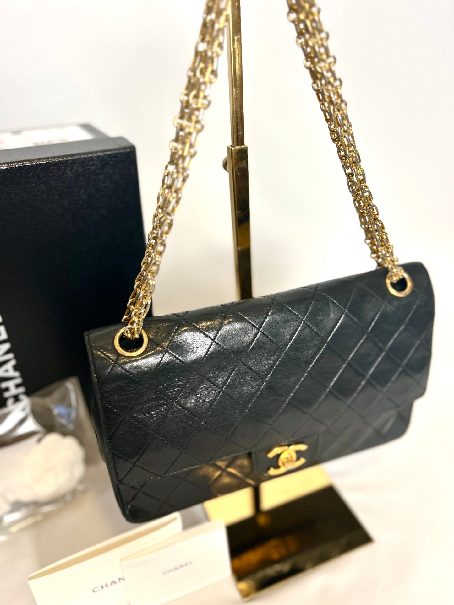 Authentic Medium Chanel Lambskin Classic Flap