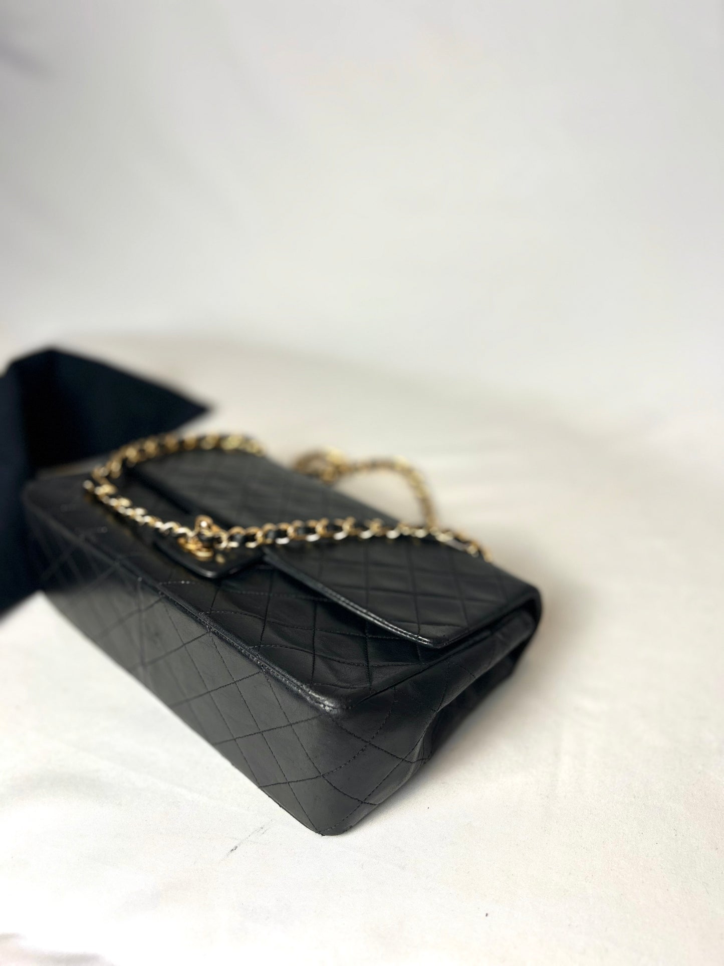 Authentic 1990s Chanel Single Lambskin Flap Bag
