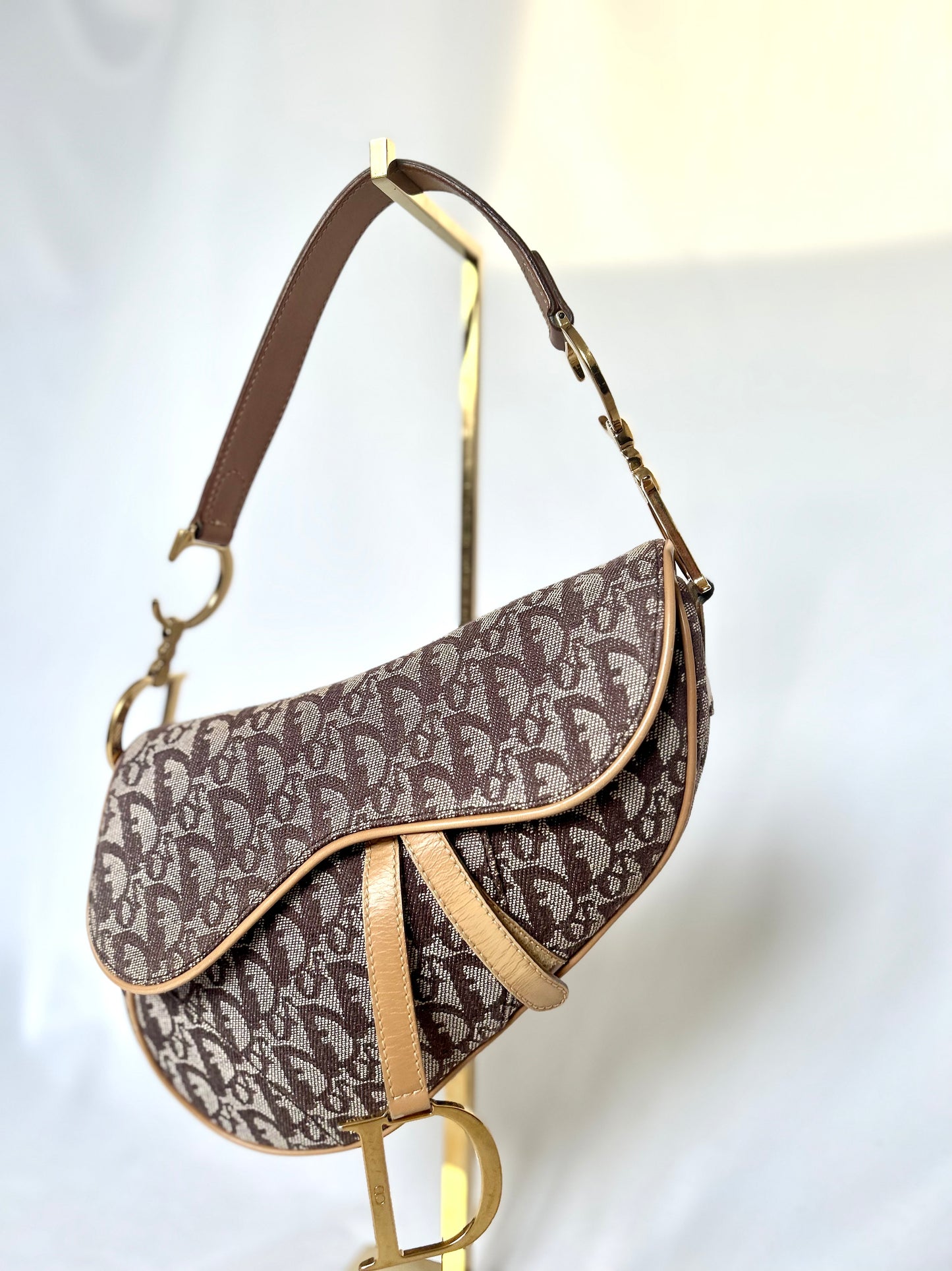 Dior Brown Oblique Monogram Saddle Bag