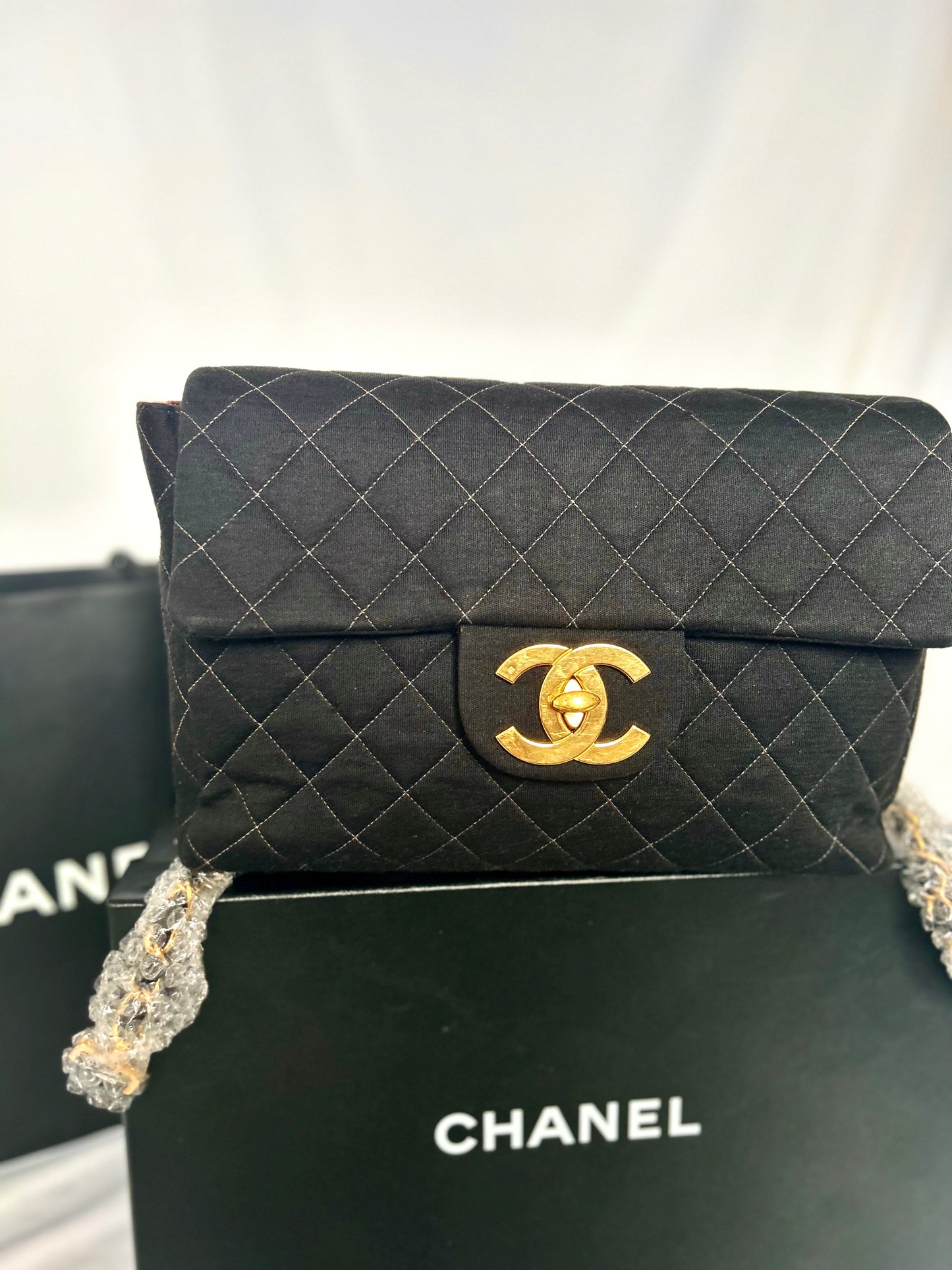 Chanel Black Jersey Backpack
