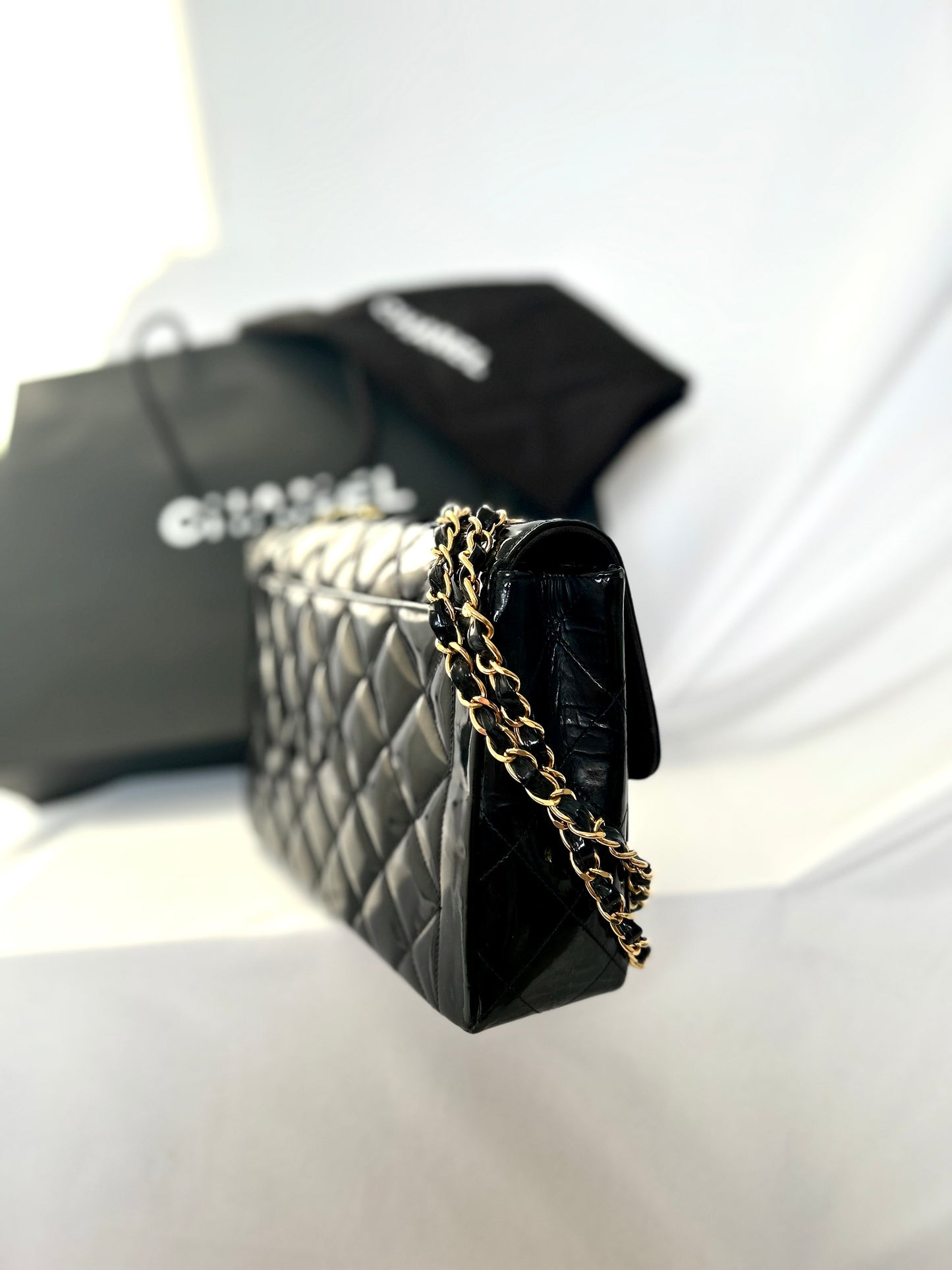 Chanel Patent Leather Single Flap Bag