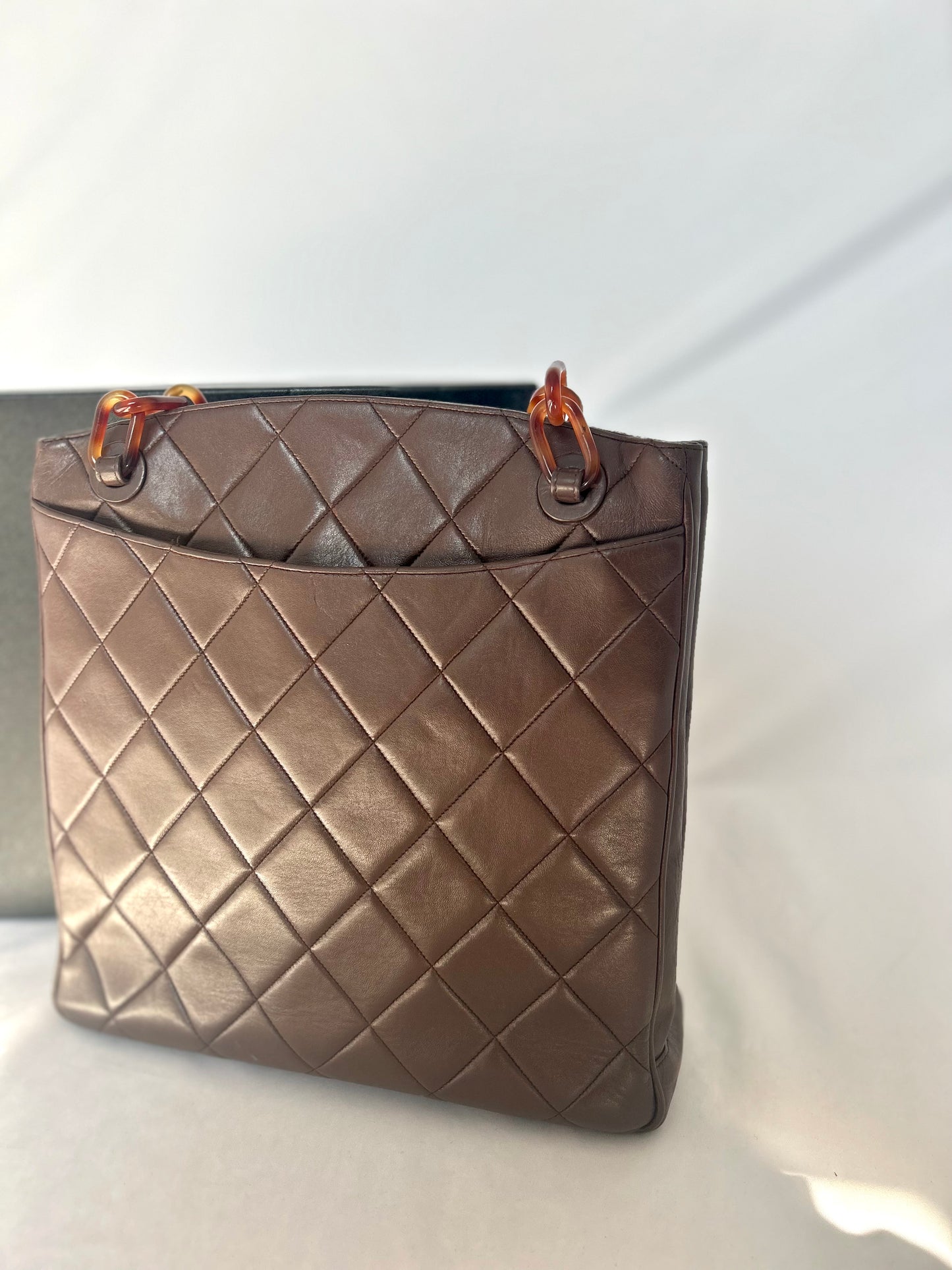(Copy) 1986 Chanel Lambskin Tortoiseshell Chain Tote