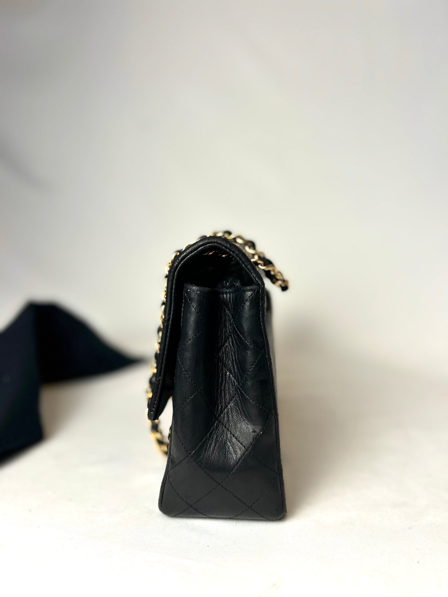Authentic 1990s Chanel Single Lambskin Flap Bag