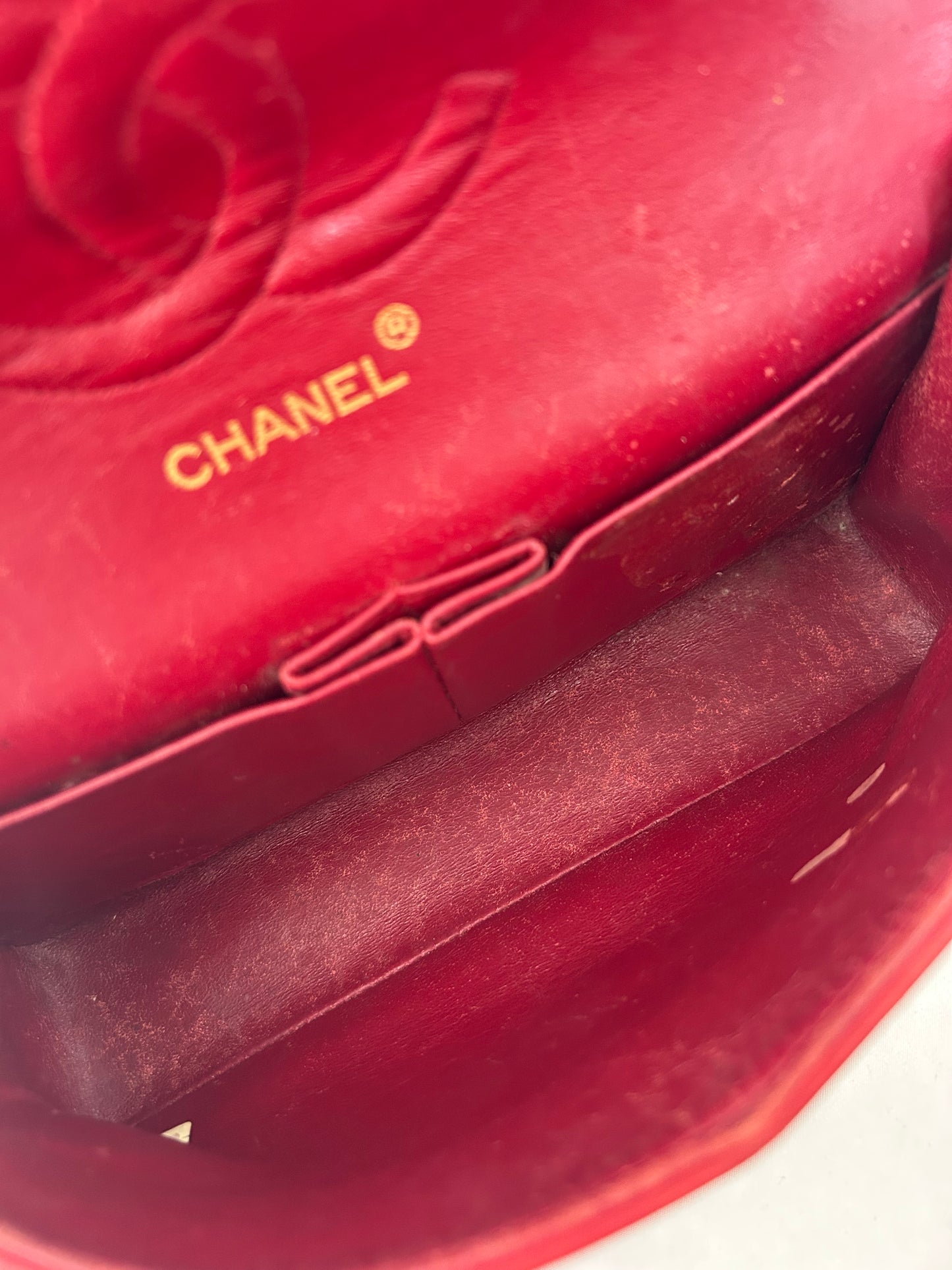 Red Chanel Vintage Lambskin Medium Classic Flap Bag