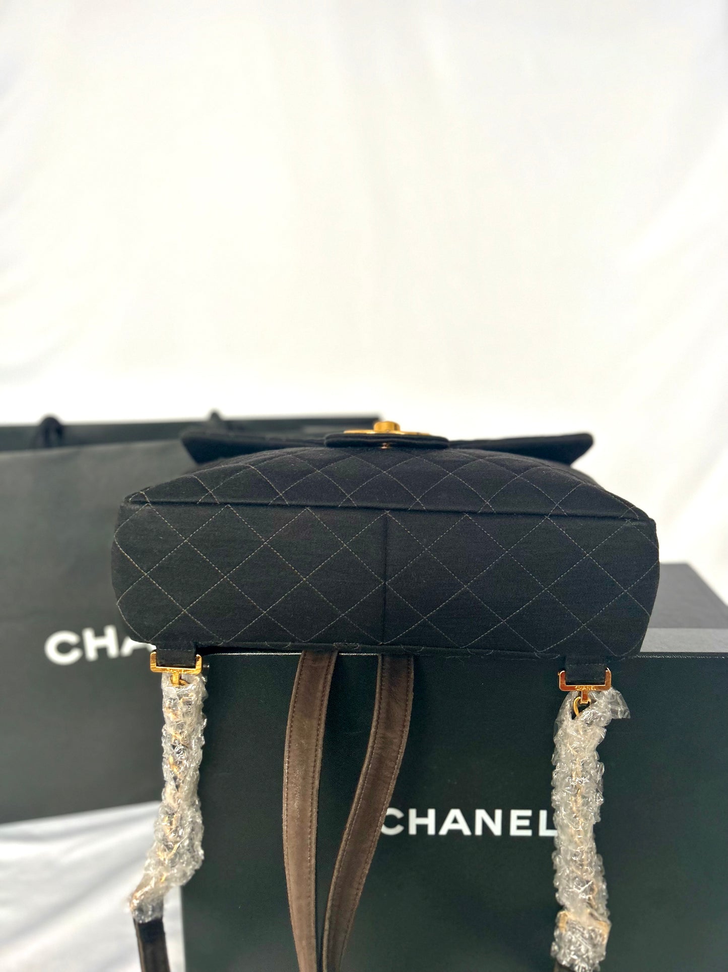 Chanel Black Jersey Backpack