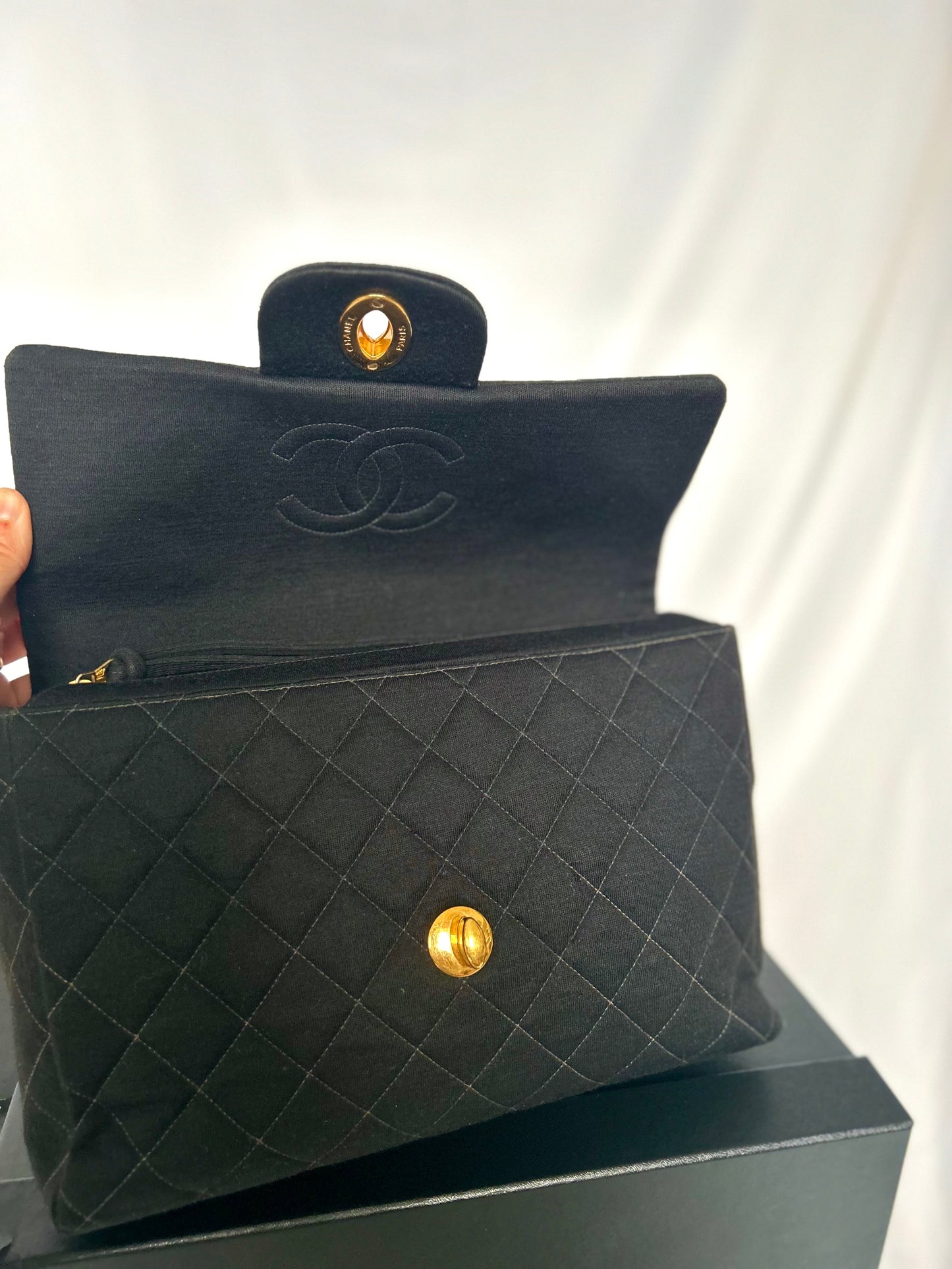 Chanel Black Jersey Backpack
