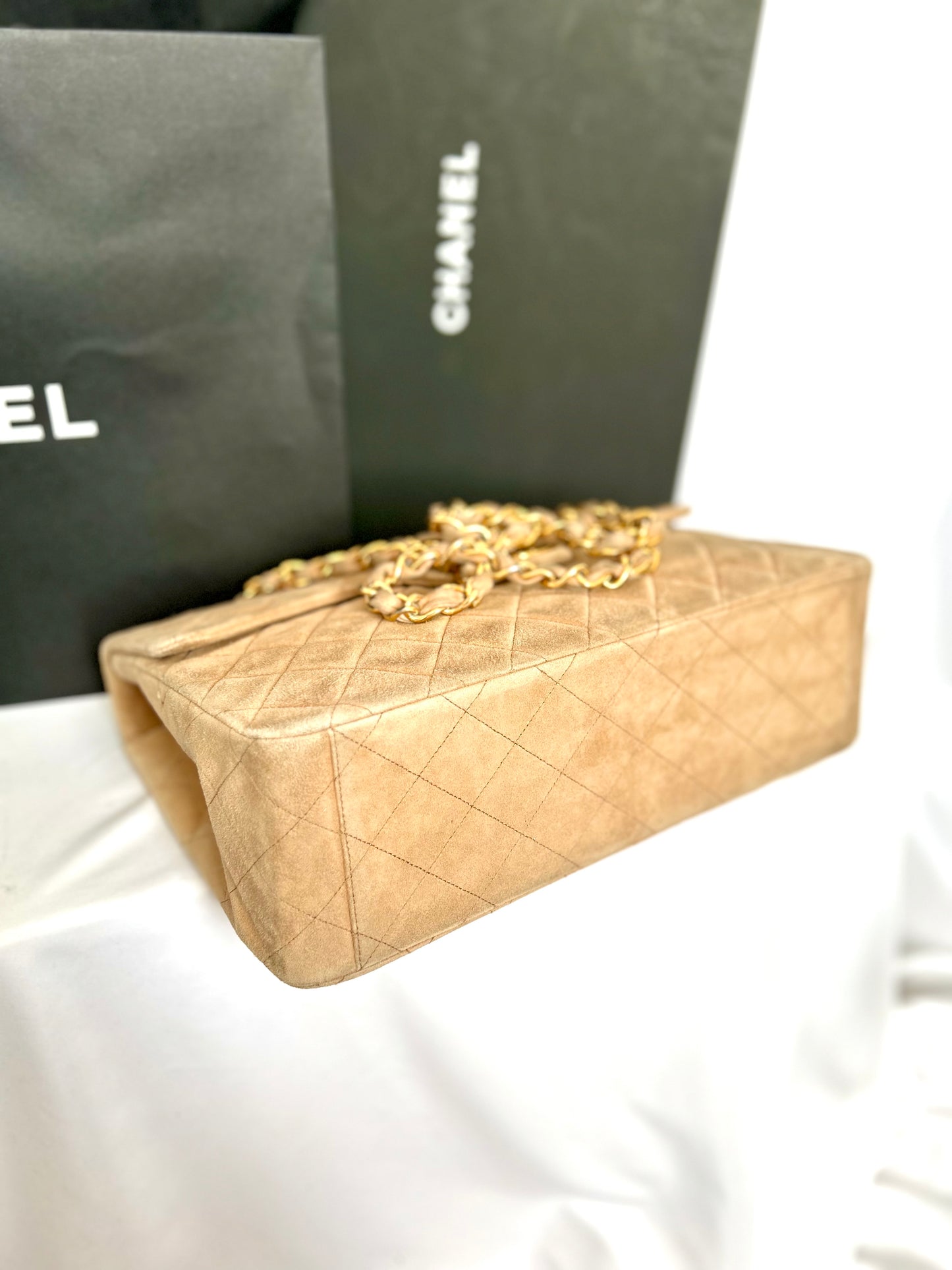 Chanel Brown Suede Maxi Flap Bag