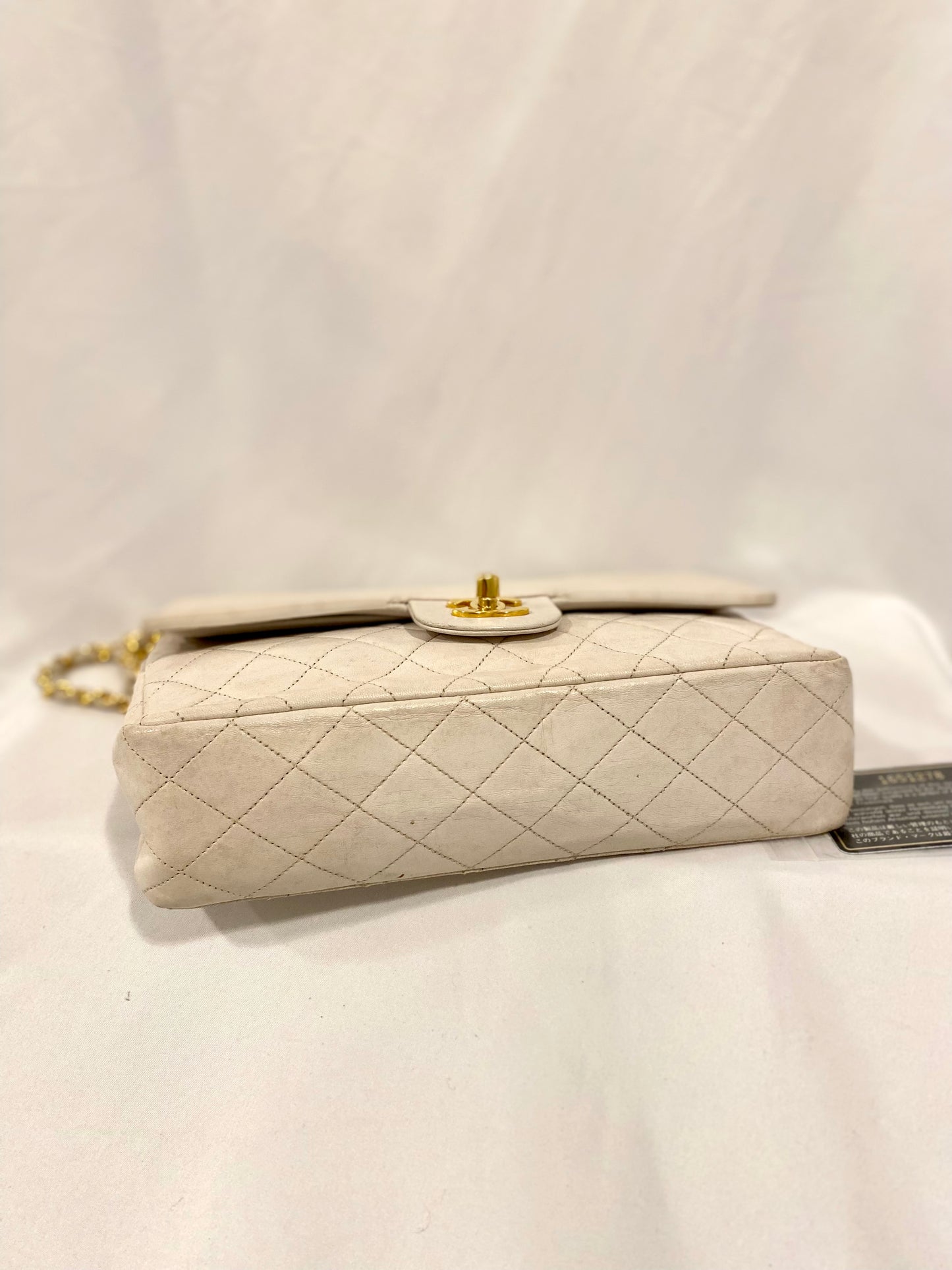 White Chanel Classic Flap Medium