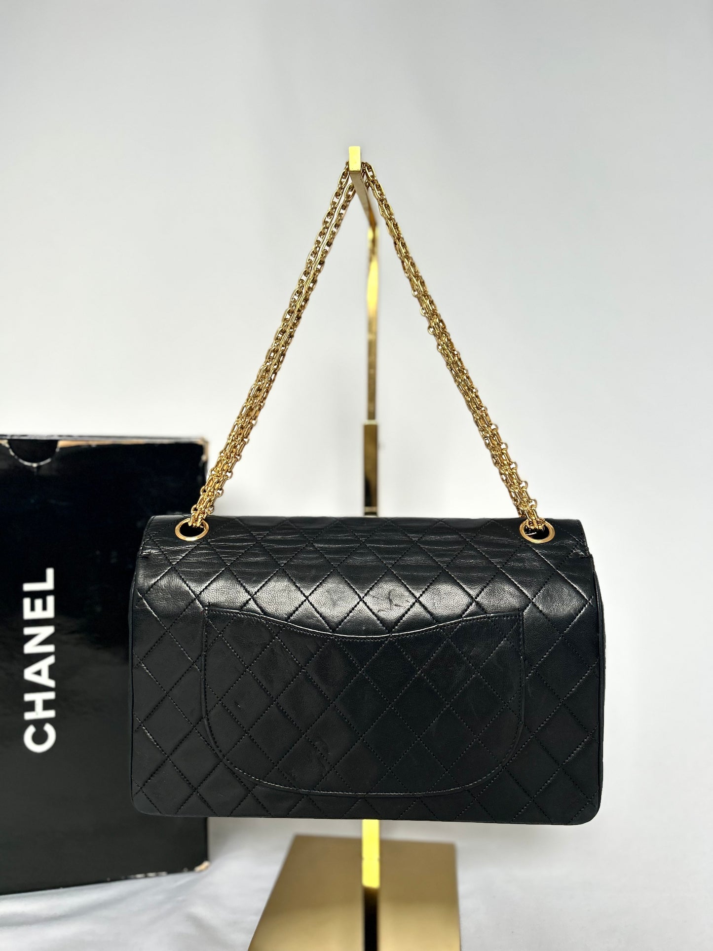 Black Vintage Chanel Lambskin Medium Classic Flap