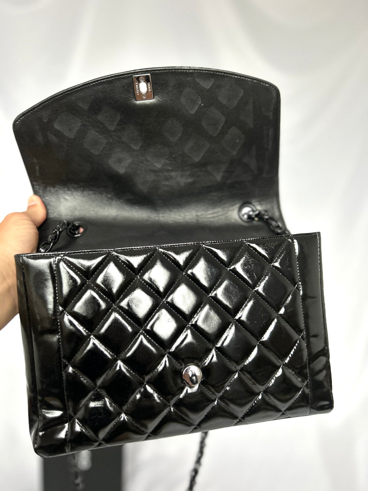 Chanel So-Black Medium Diana Patent Flap Bag