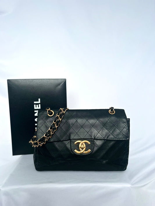 Chanel Black Lambskin Maxi Flap Bag
