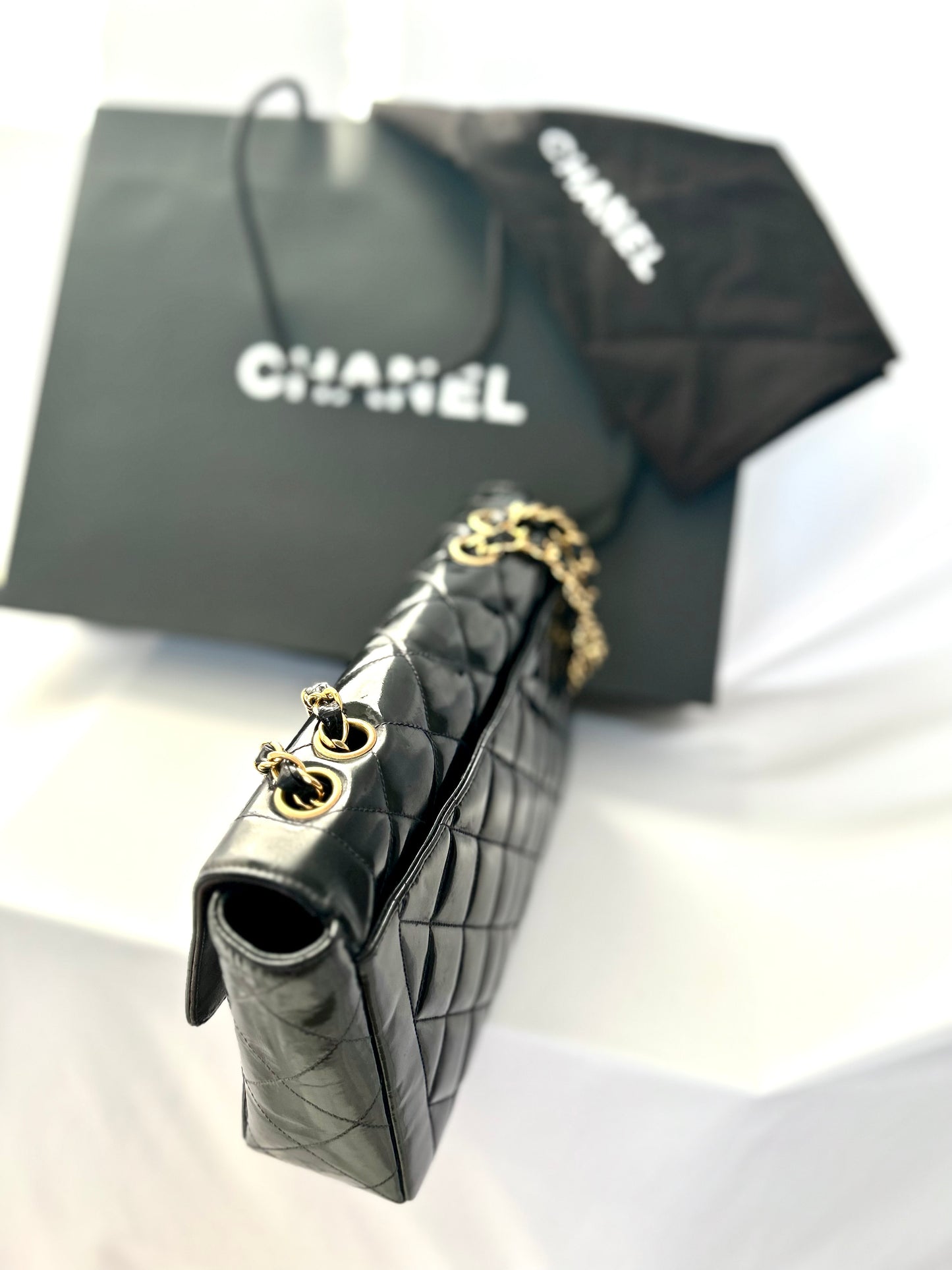 Chanel Patent Leather Single Flap Bag