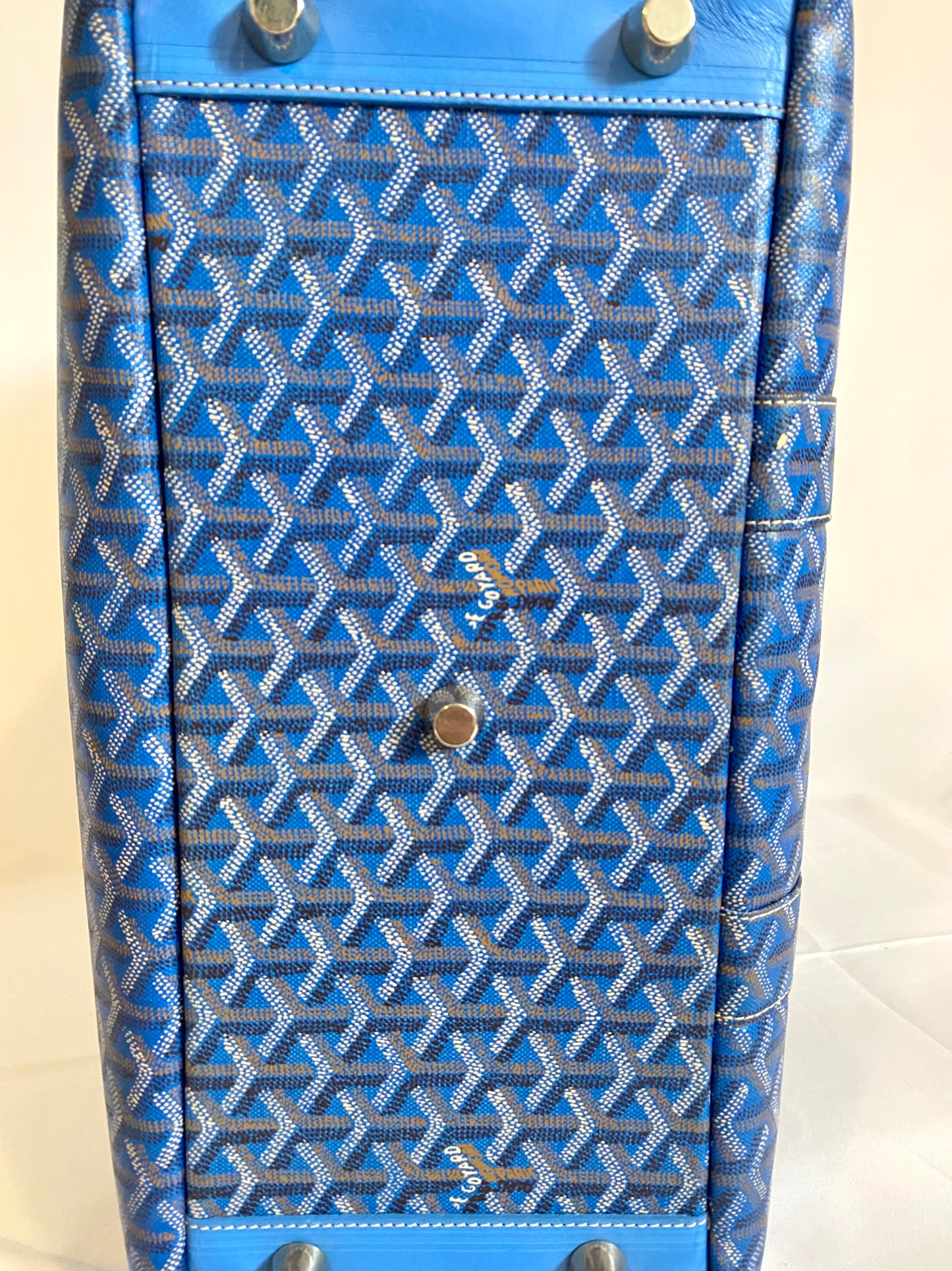 Goyard Blue Majordome Luggage Bag