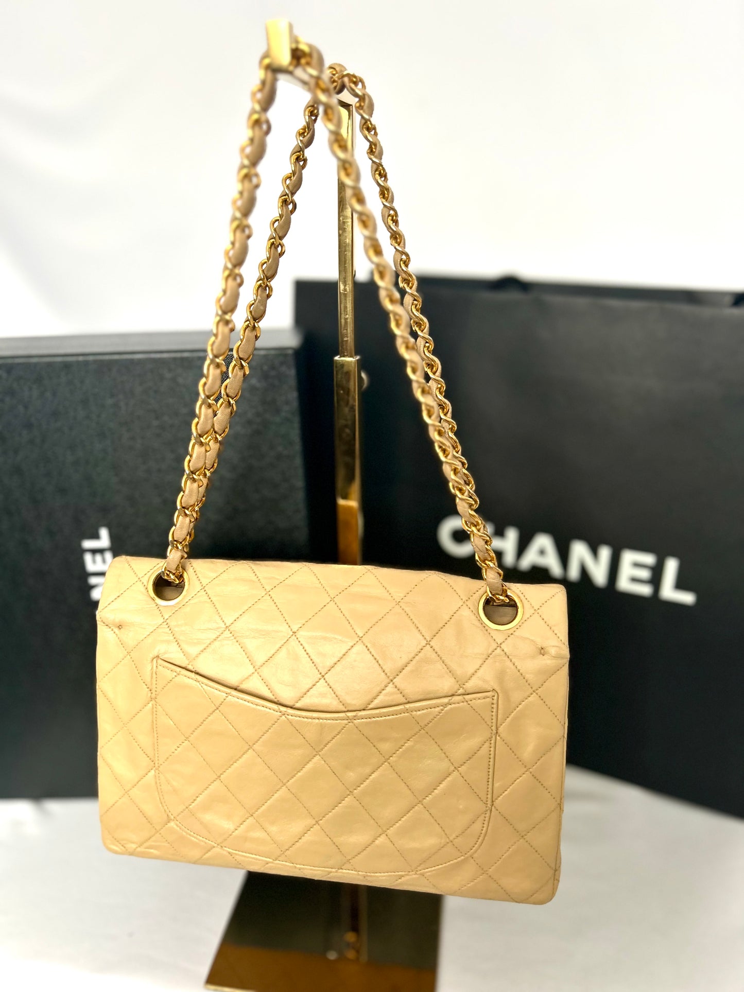 Chanel Beige Lambskin Medium Classic Flap 2/2 Payments