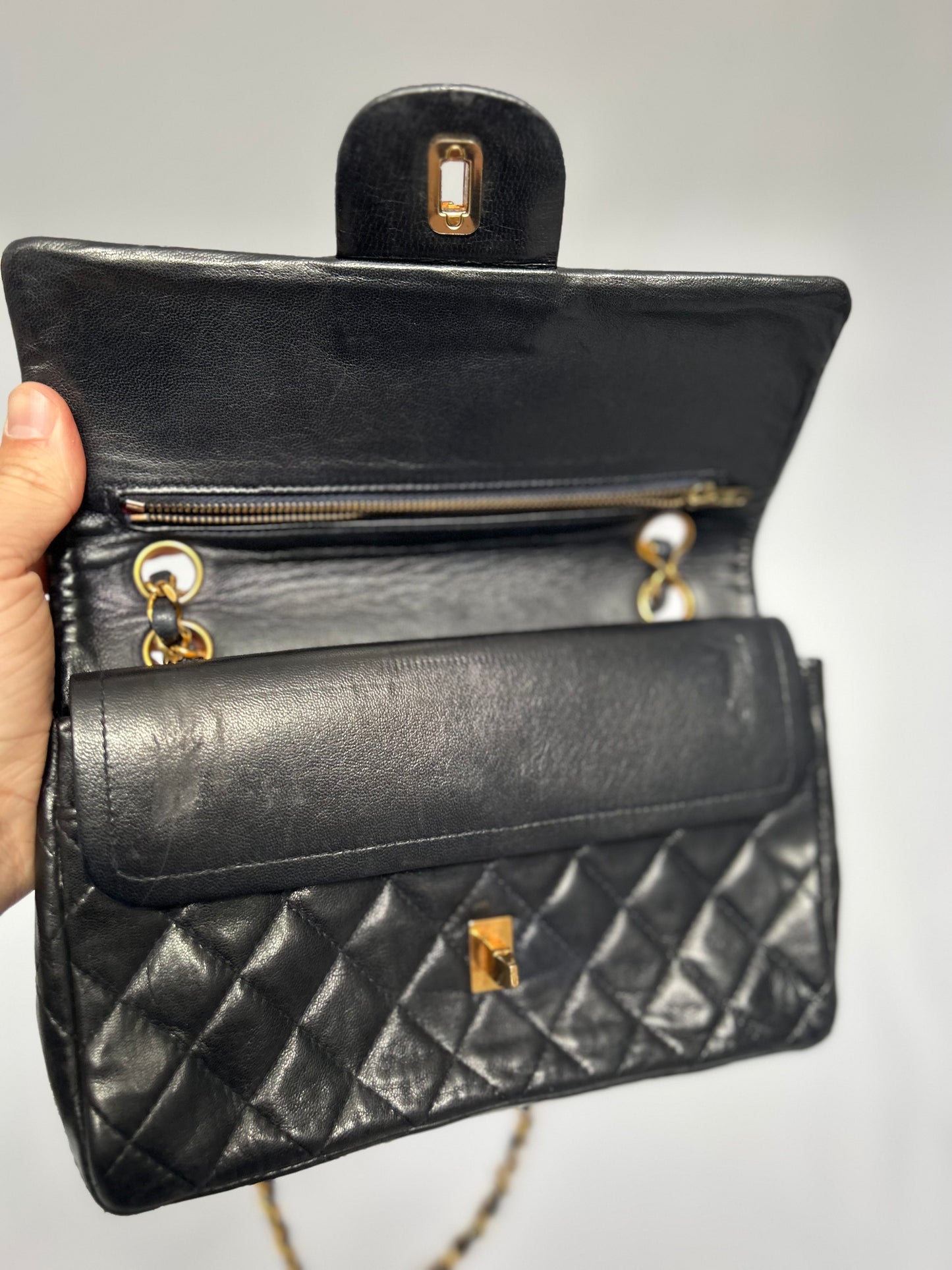 Chanel Black Lambskin Small Class Flap