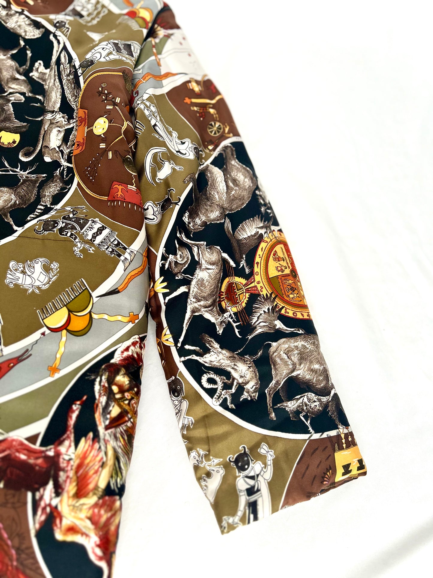 Archival Hermes Silk Detachable Sleeve Jacket Coat designed by Martin Margiela