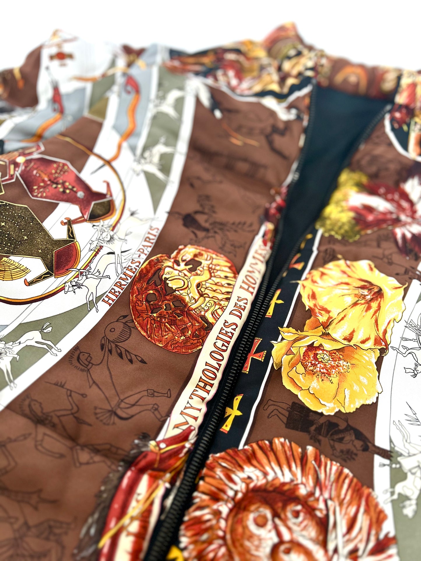 Archival Hermes Silk Detachable Sleeve Jacket Coat designed by Martin Margiela