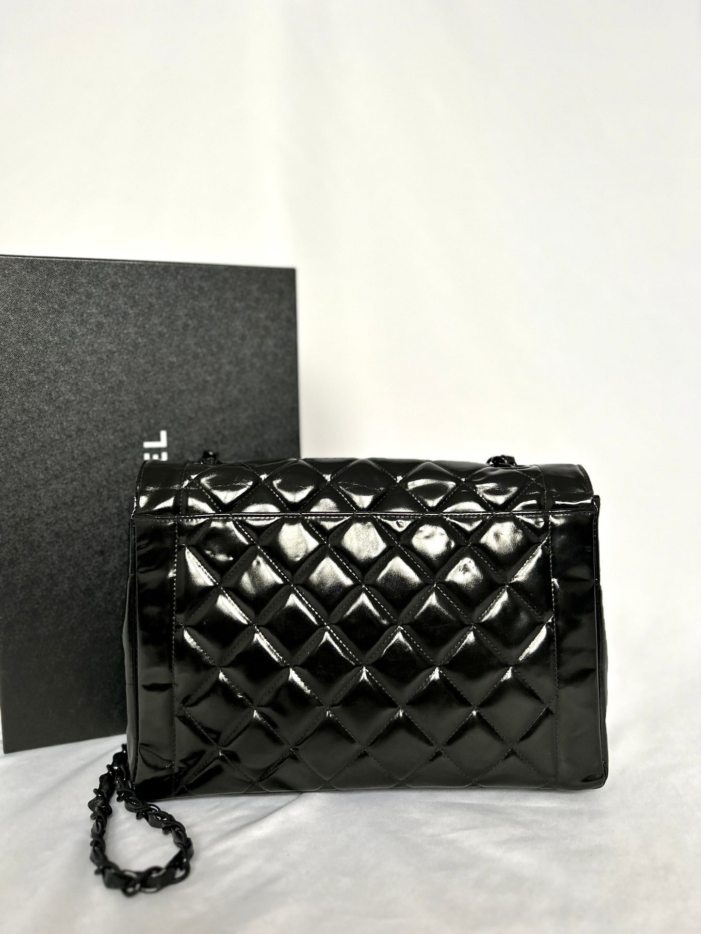 Chanel So-Black Medium Diana Patent Flap Bag