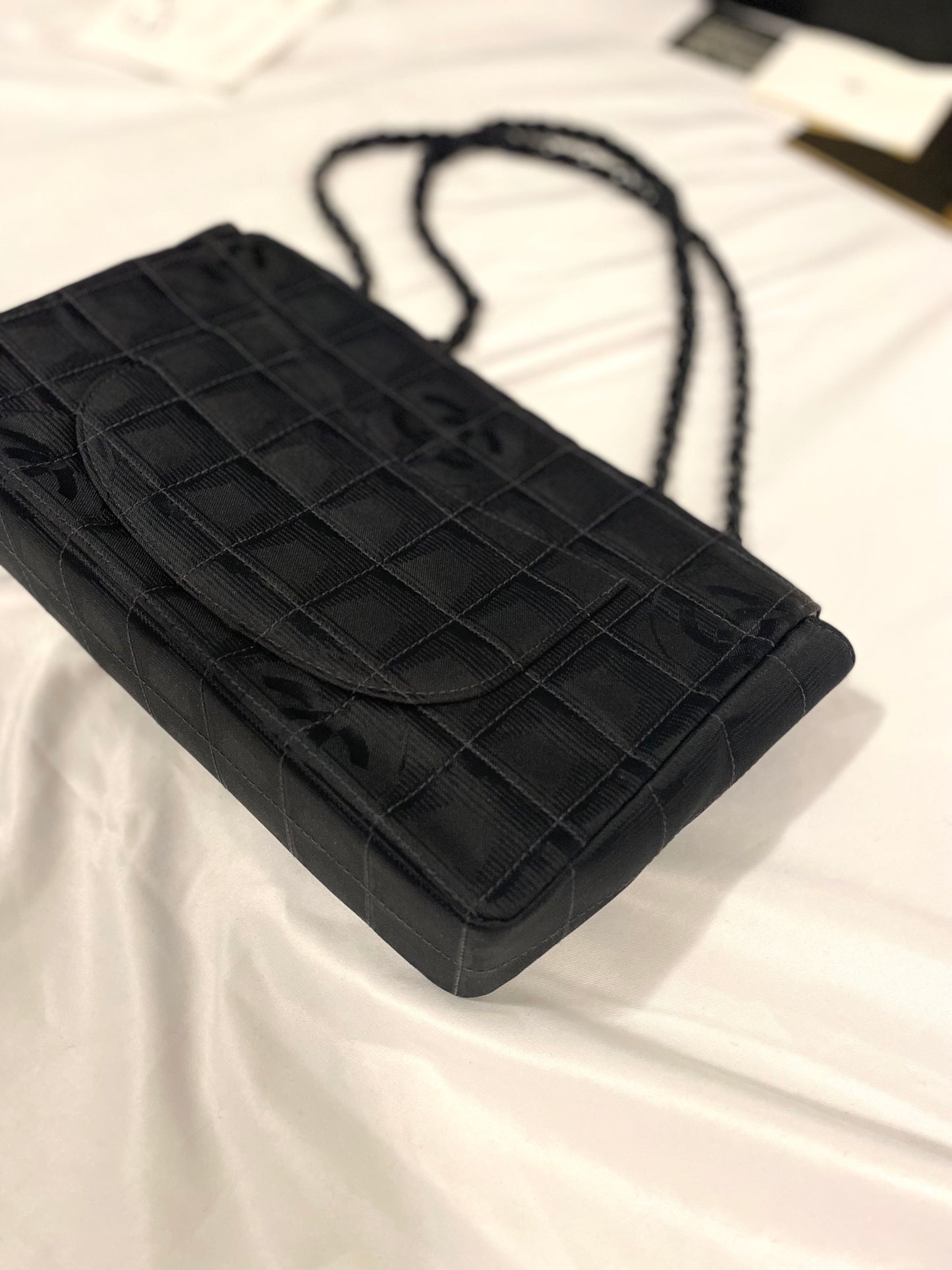 Rare Chanel Matte Black Nylon Travel Flap Bag