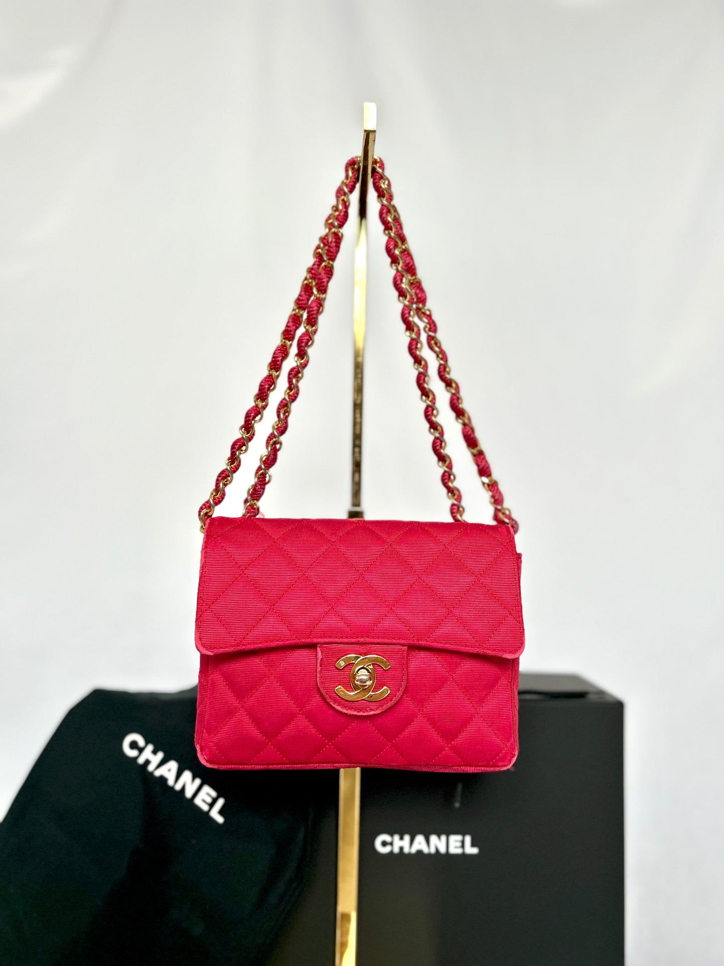 Pink Chanel Mini Square Flap Bag