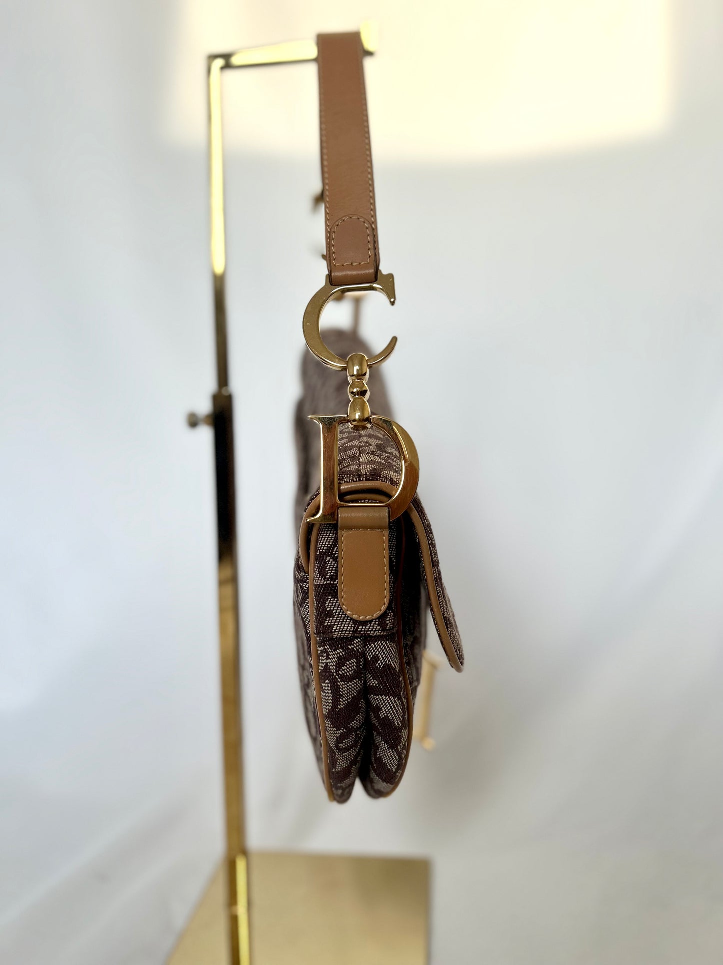 Dior Brown Oblique Monogram Saddle Bag