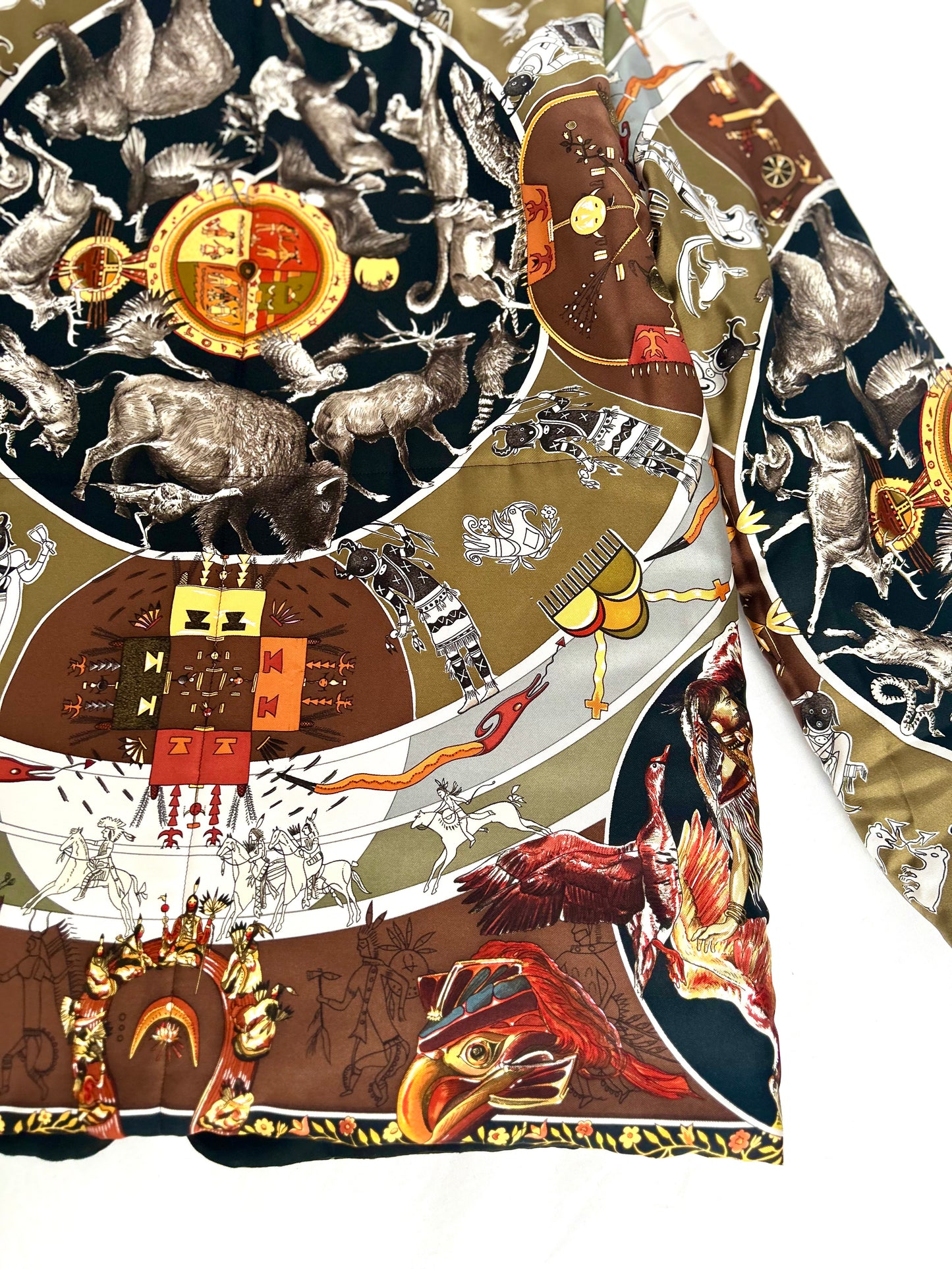 Archival Hermes Silk Detachable Sleeve Jacket Coat designed by Martin Margiela