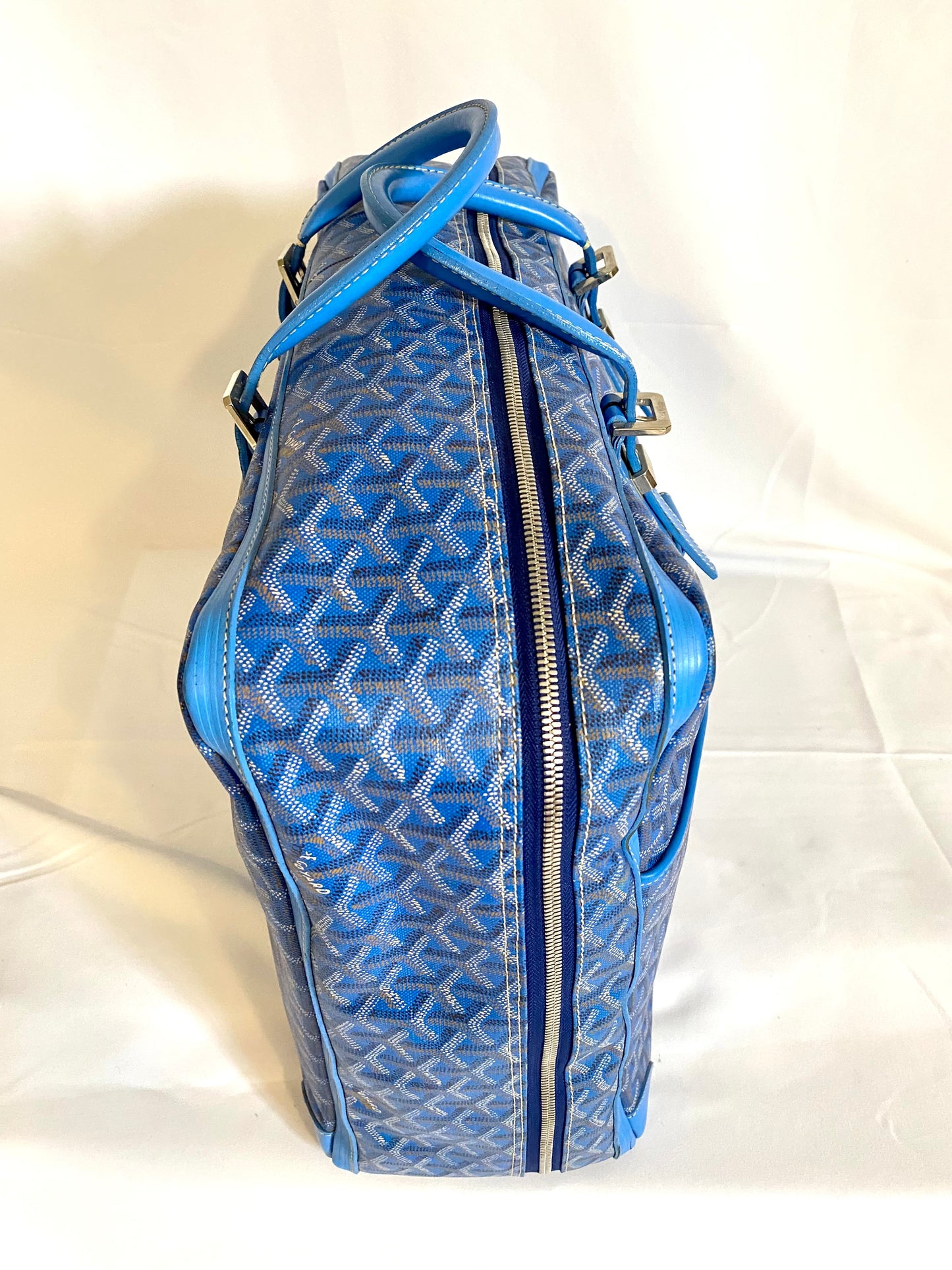 Goyard Blue Majordome Luggage Bag