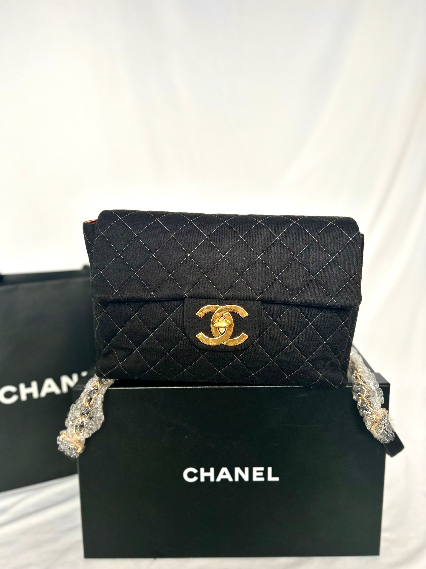 Chanel Black Jersey Backpack