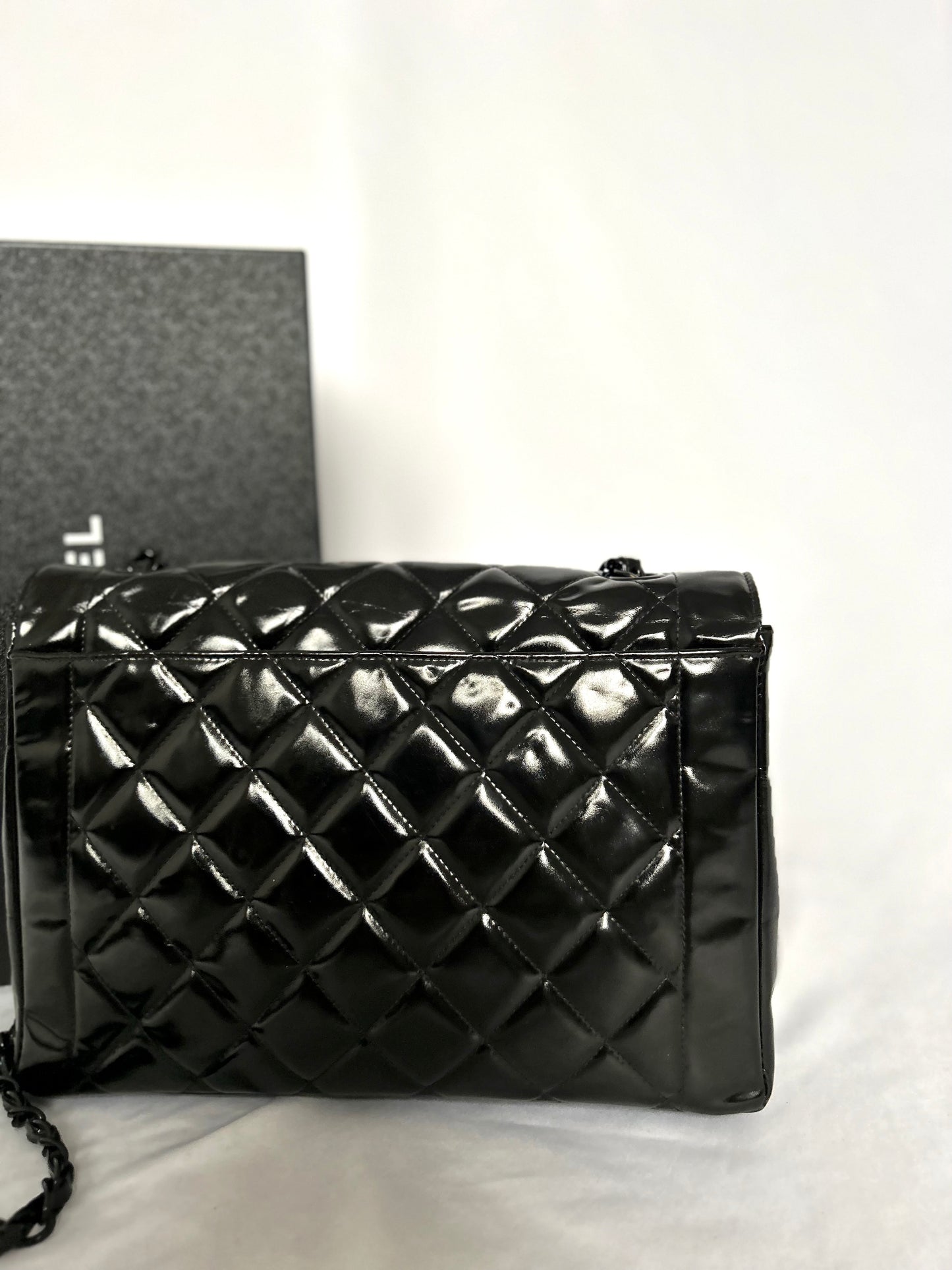 Chanel So-Black Medium Diana Patent Flap Bag