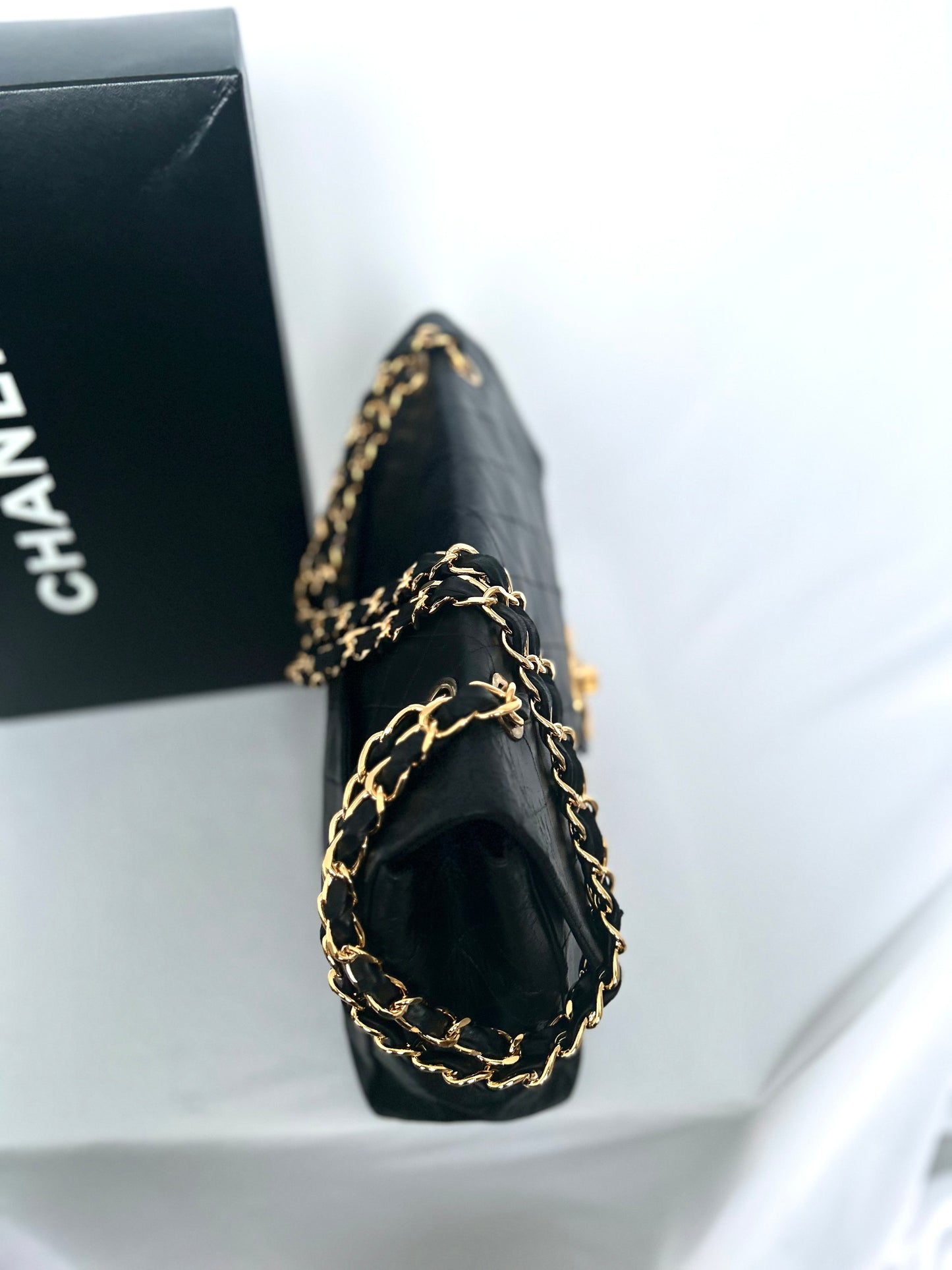 Chanel Black Lambskin Maxi Flap Bag