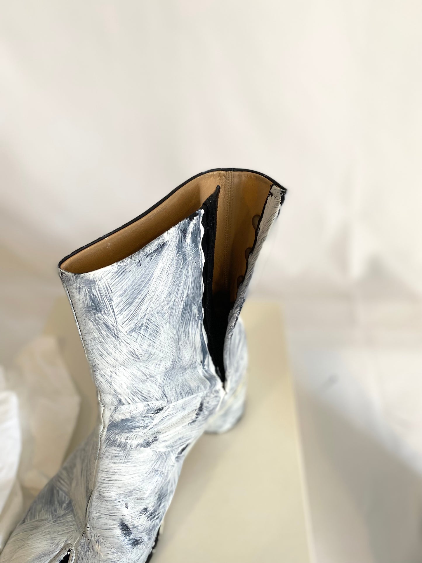 Maison Margiela White Painted Tabis