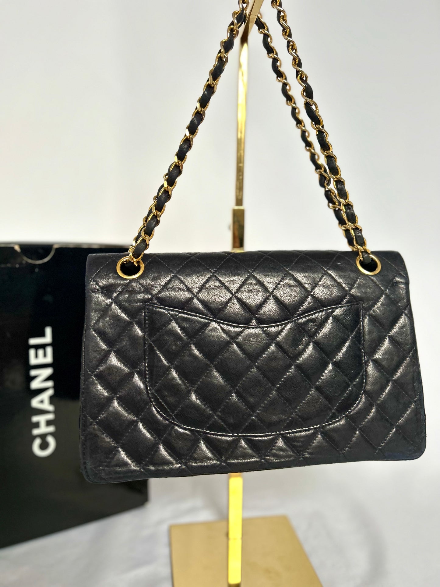 Midnight Blue Medium Lambskin Vintage Classic Flap