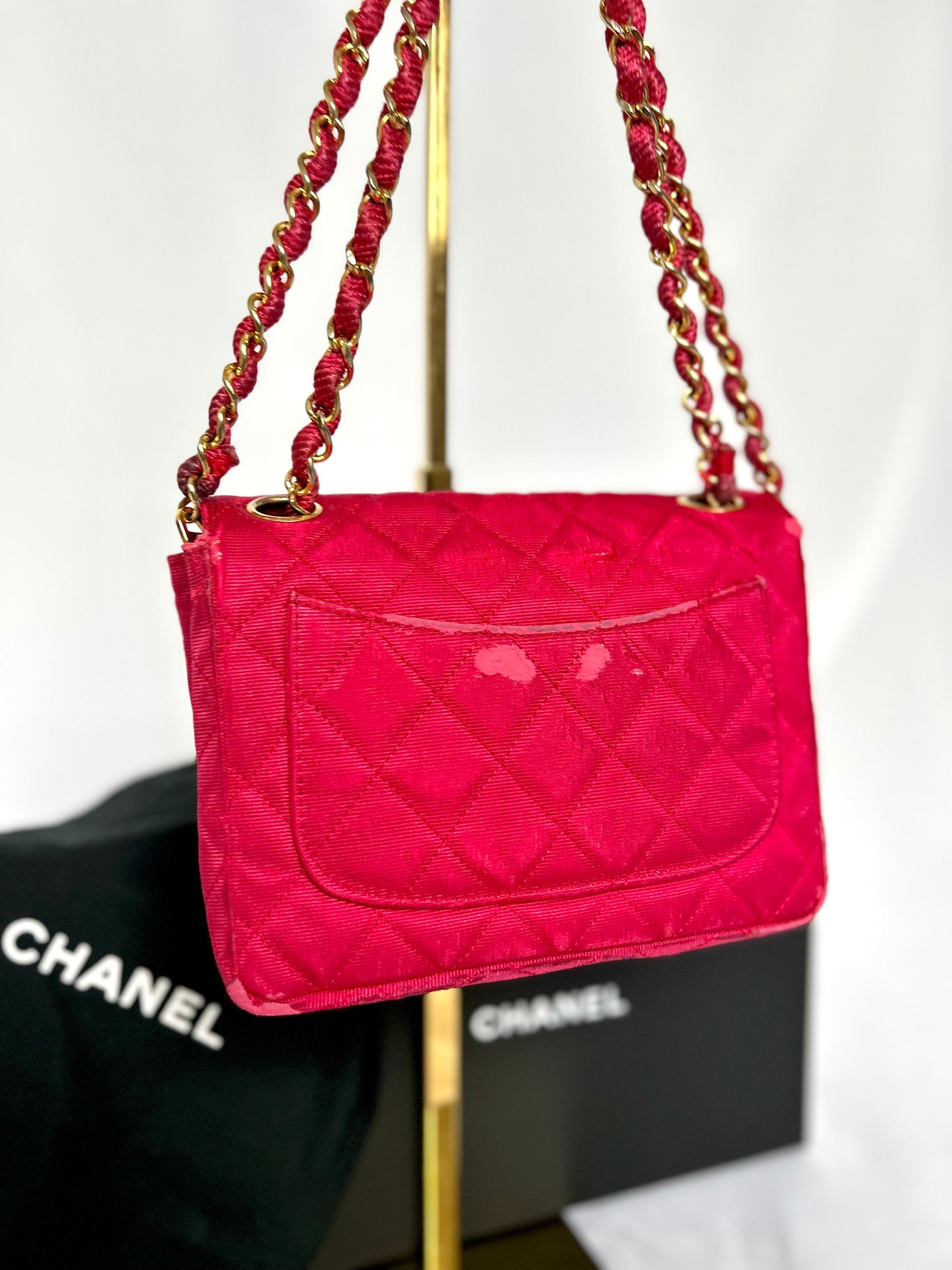 Pink Chanel Mini Square Flap Bag
