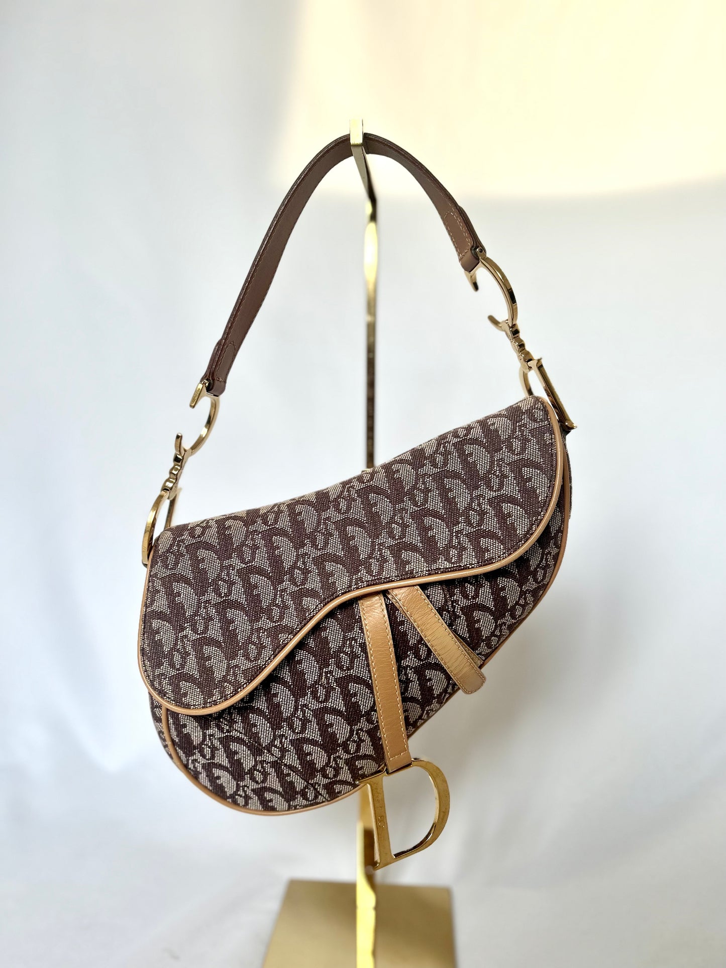 Dior Brown Oblique Monogram Saddle Bag
