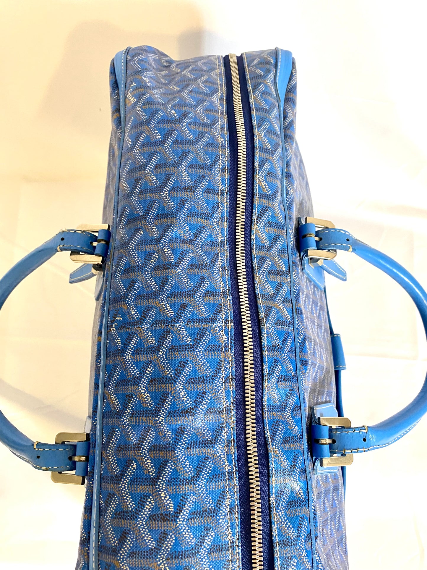 Goyard Blue Majordome Luggage Bag