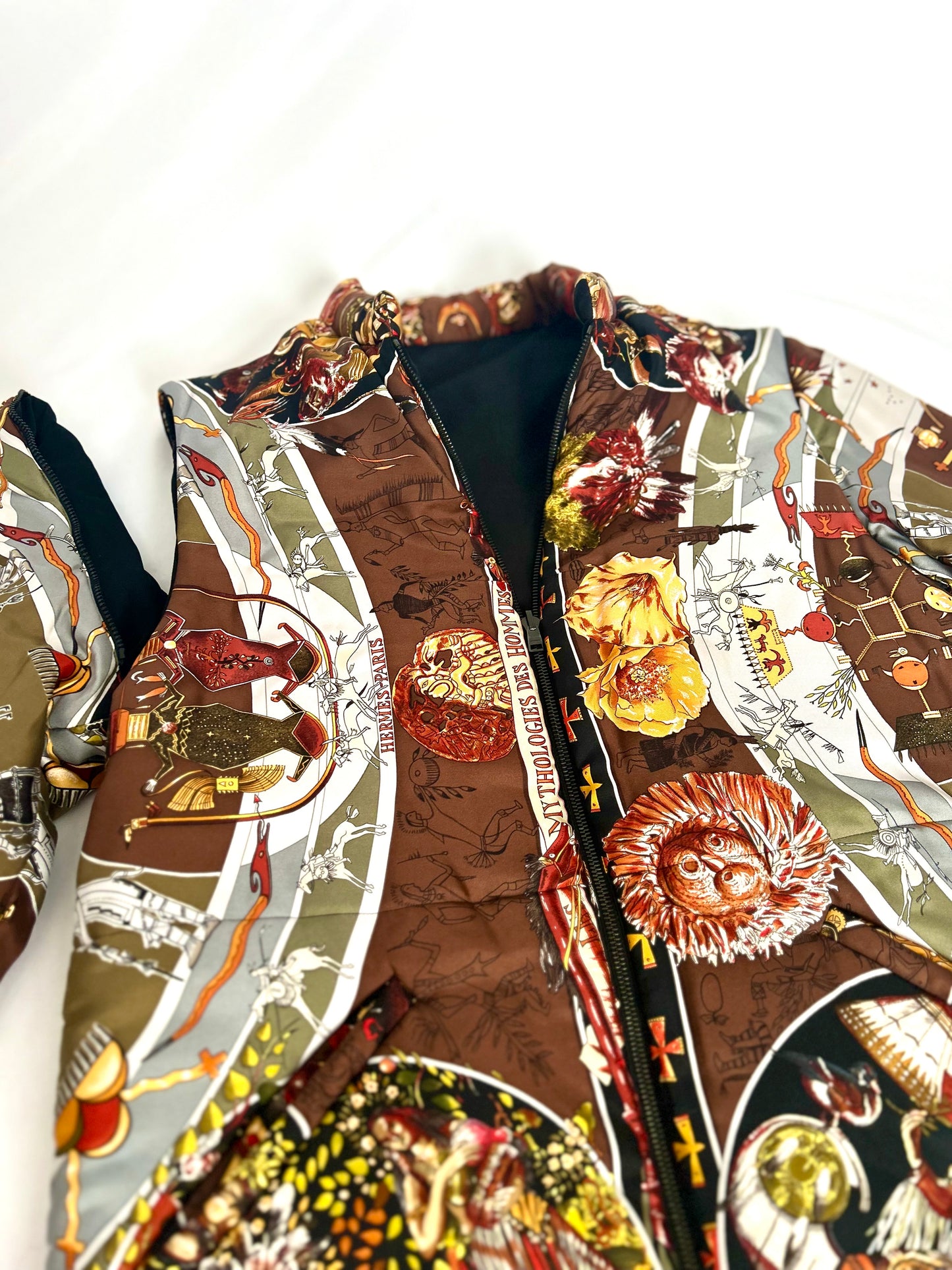 Archival Hermes Silk Detachable Sleeve Jacket Coat designed by Martin Margiela