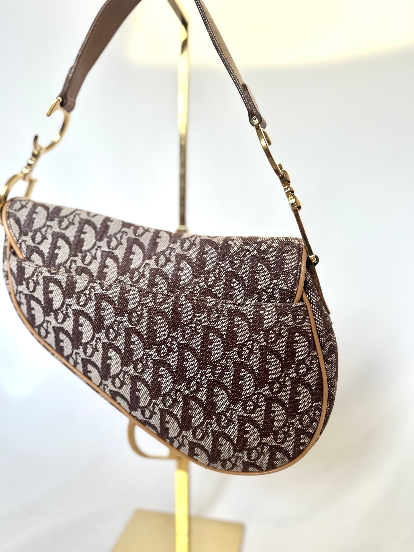 Dior Brown Oblique Monogram Saddle Bag