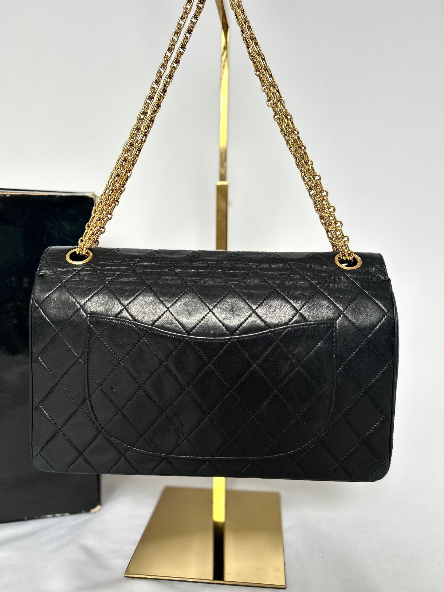 Black Vintage Chanel Lambskin Medium Classic Flap