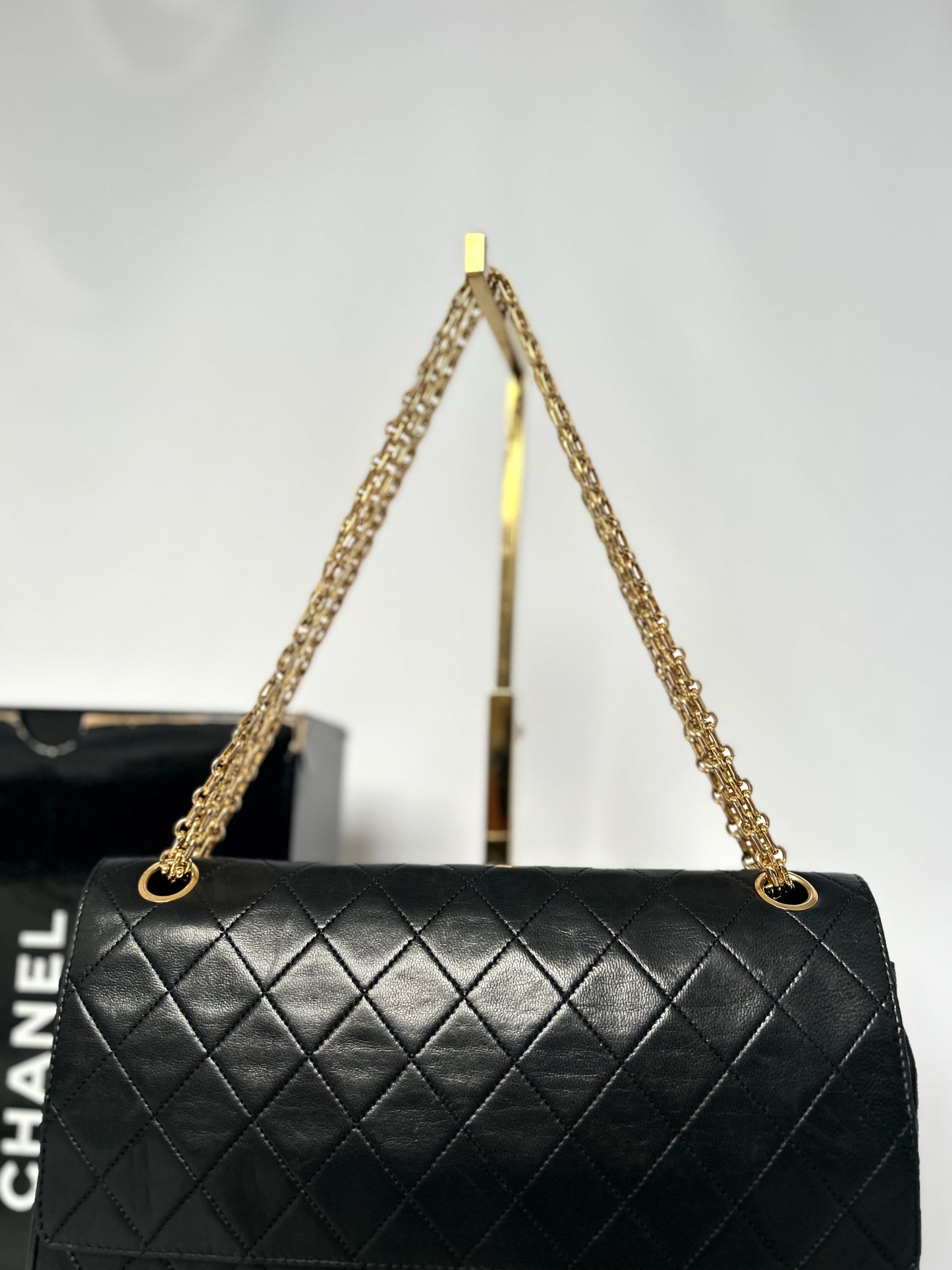 Black Vintage Chanel Lambskin Medium Classic Flap