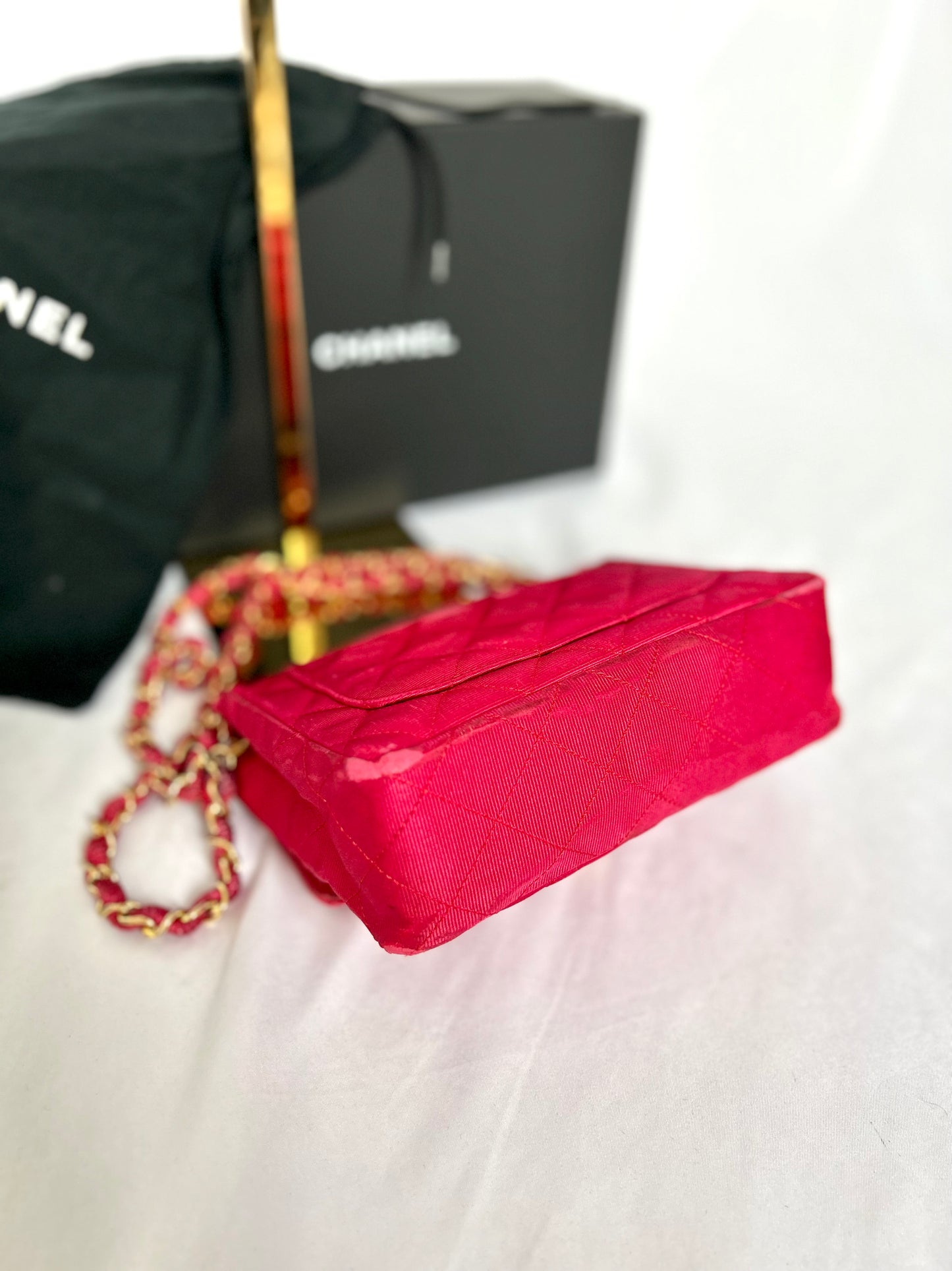 Pink Chanel Mini Square Flap Bag