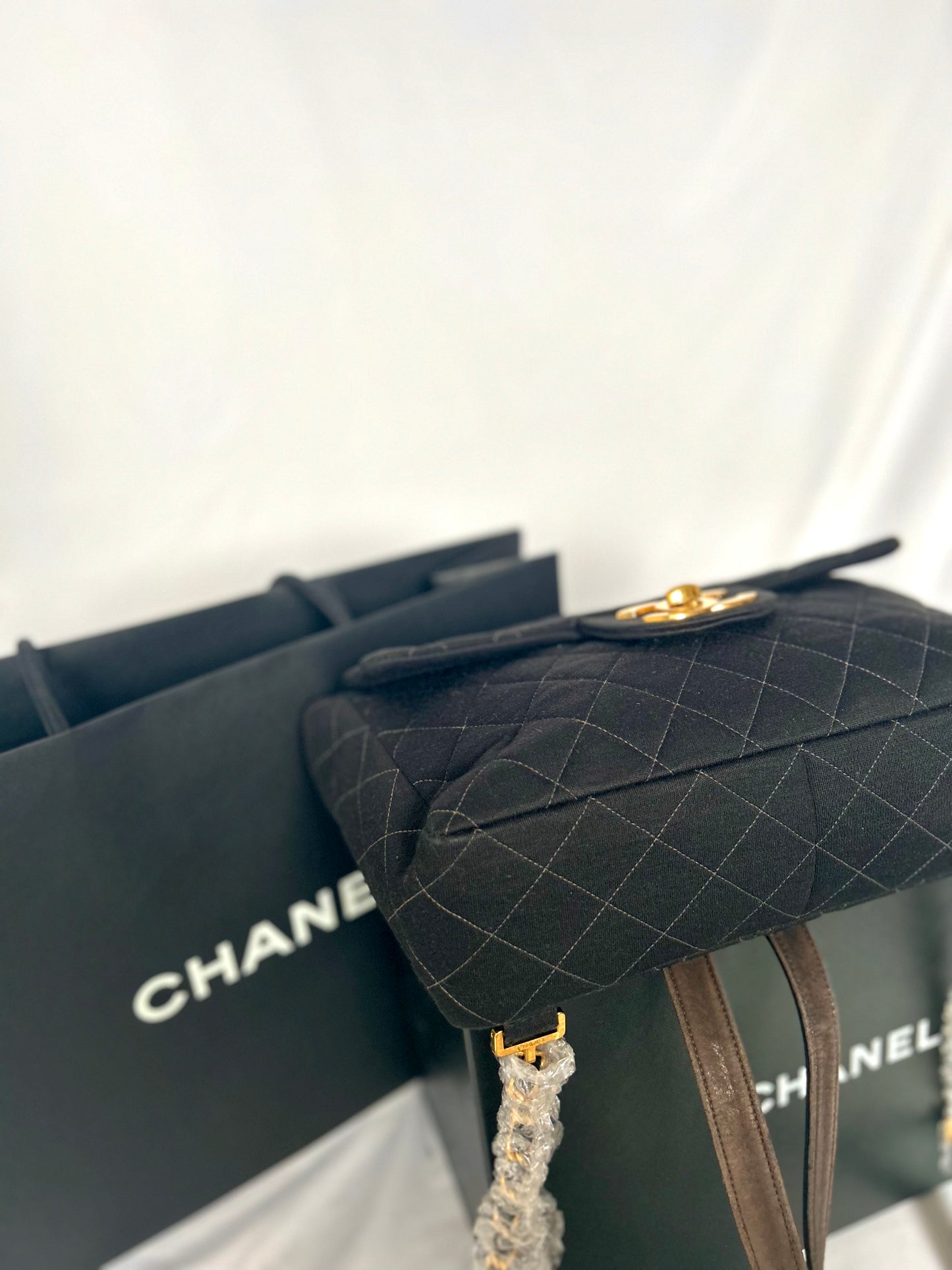 Chanel Black Jersey Backpack
