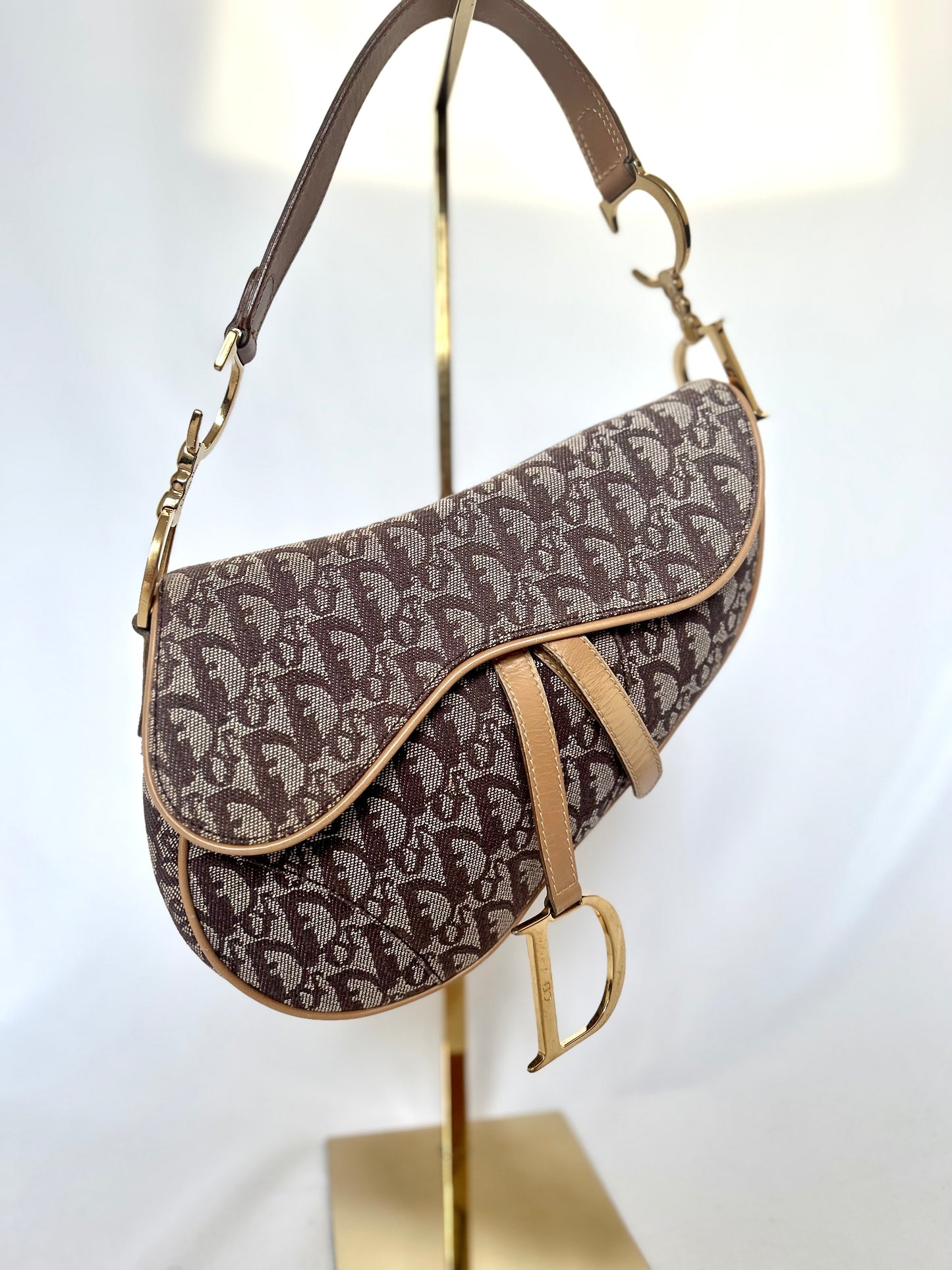 Dior Brown Oblique Monogram Saddle Bag
