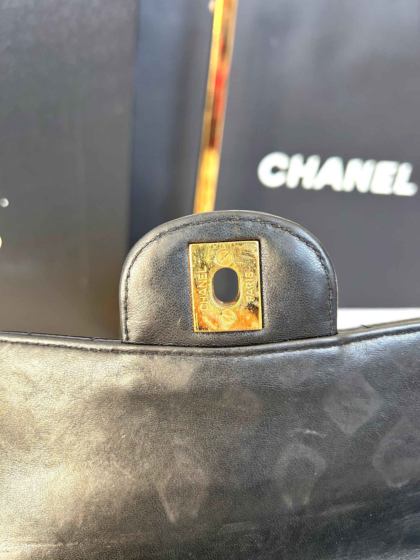 Double Faced Chanel Patent Leather Flap Bag Purse Shoulder Bag