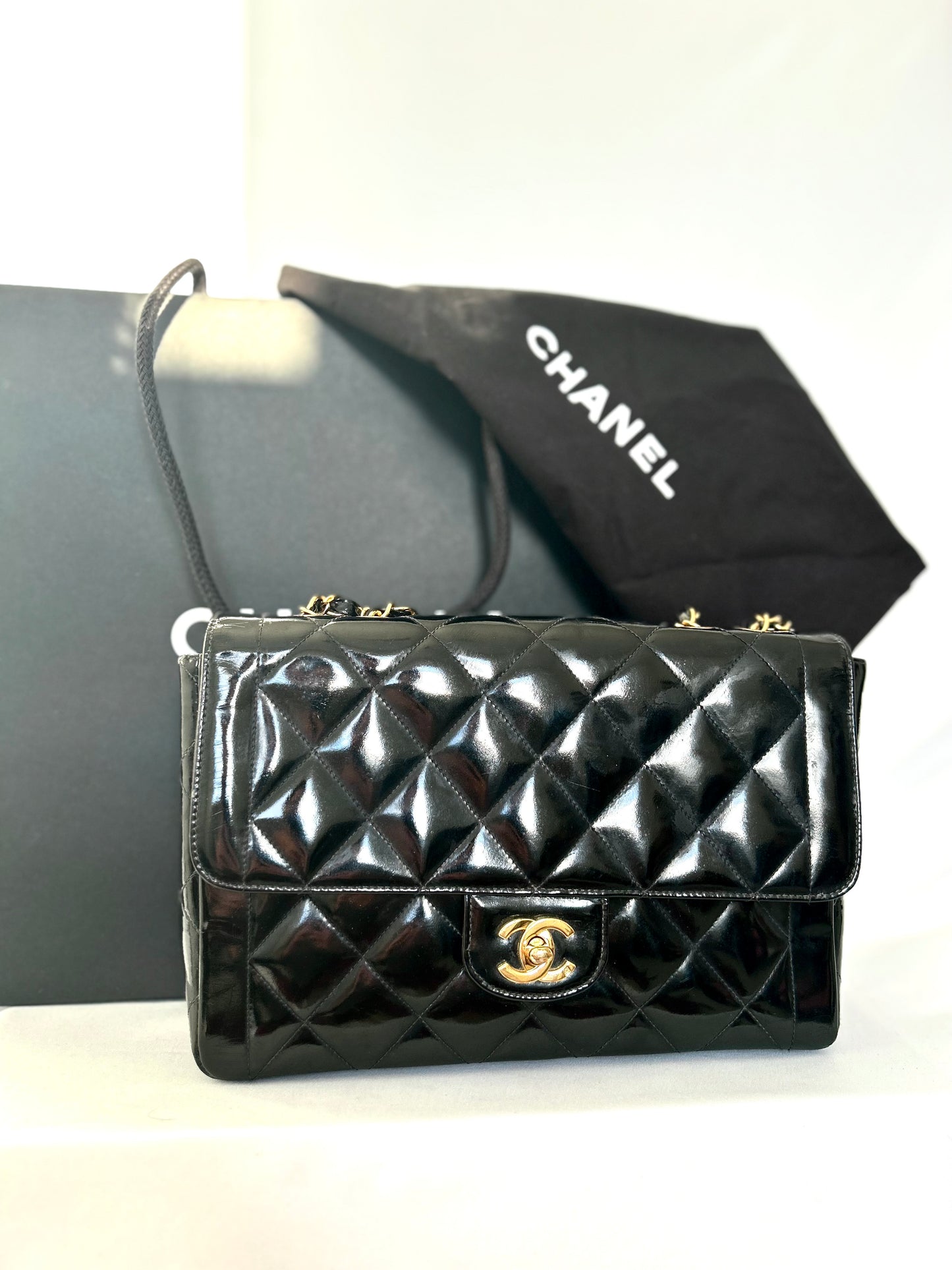 Chanel Patent Leather Single Flap Bag