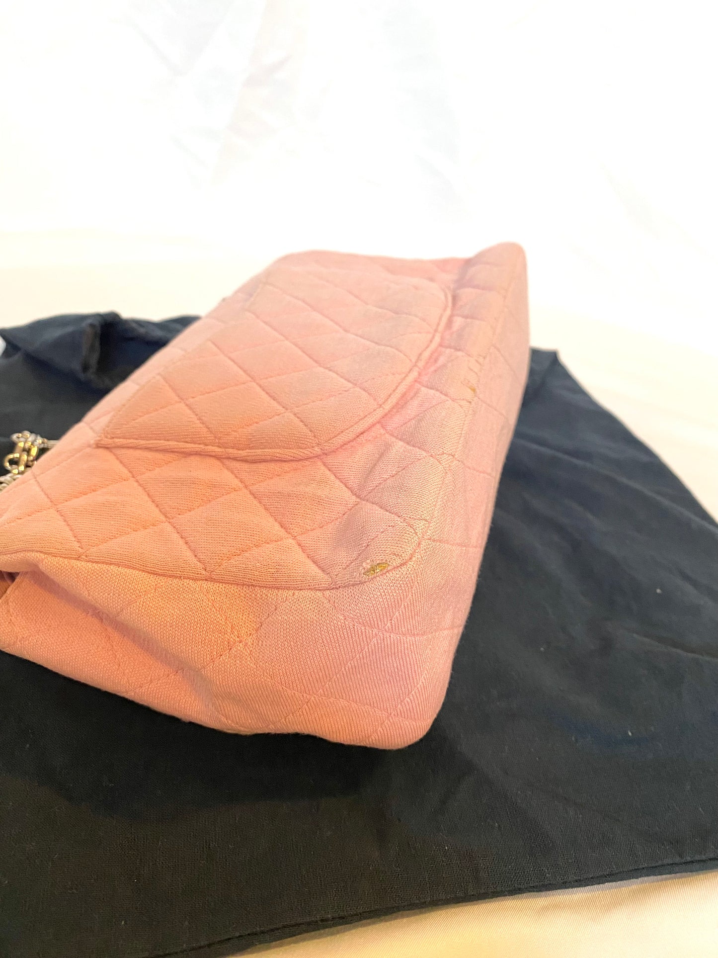 Pink Chanel Jersey Classic Flap