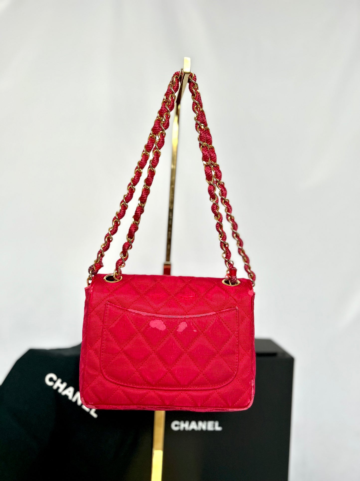 Pink Chanel Mini Square Flap Bag