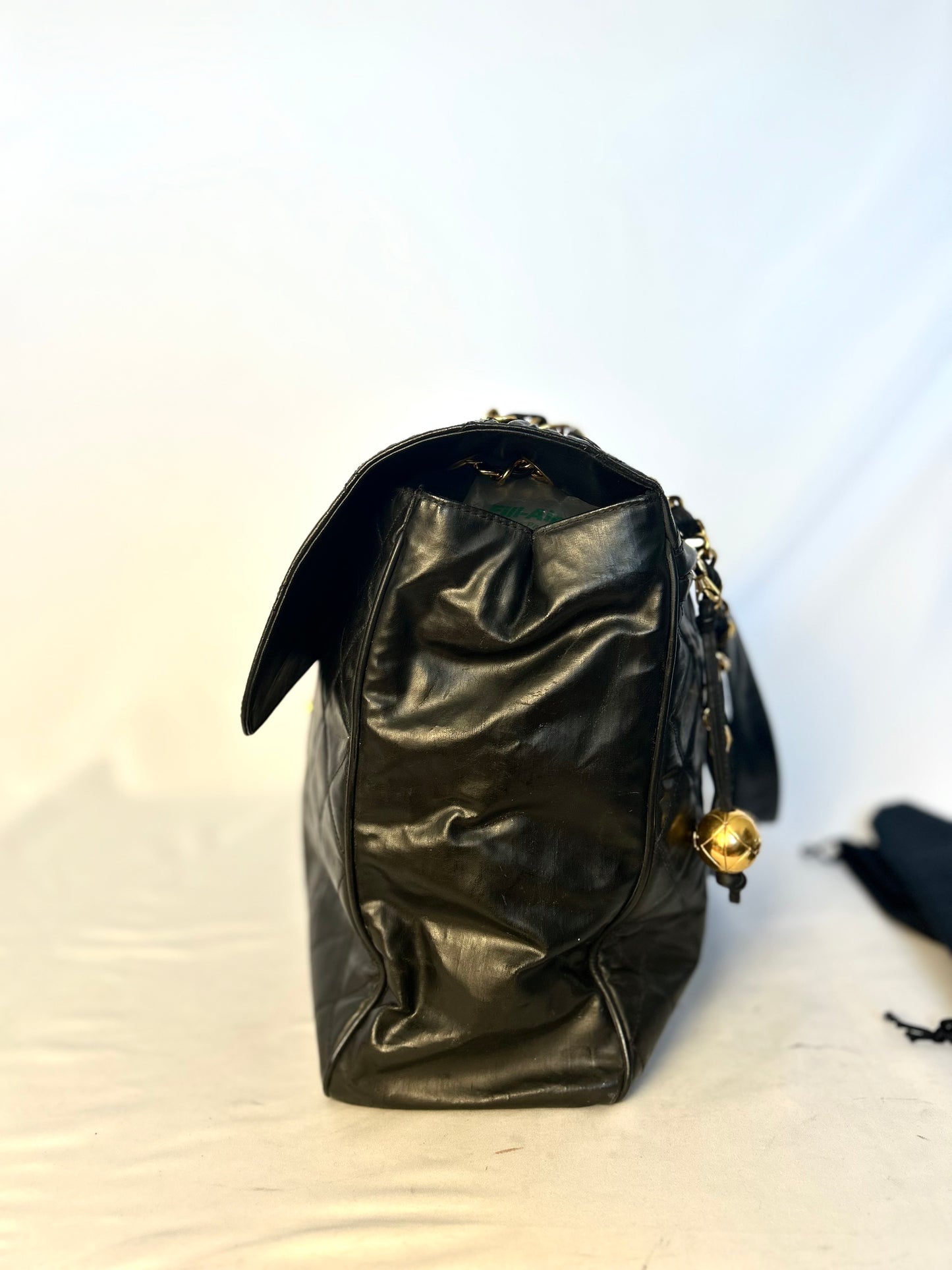 Black Calfskin XXL Supermodel Flap Bag