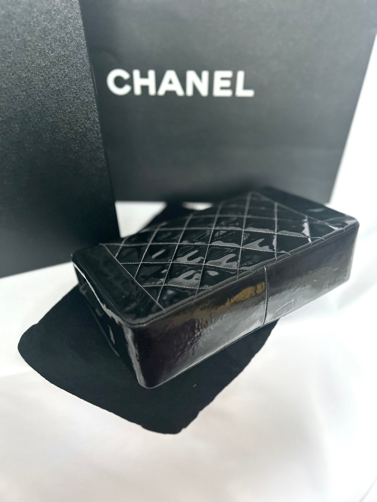 Authentic Chanel Patent Leather Diana Flap Bag